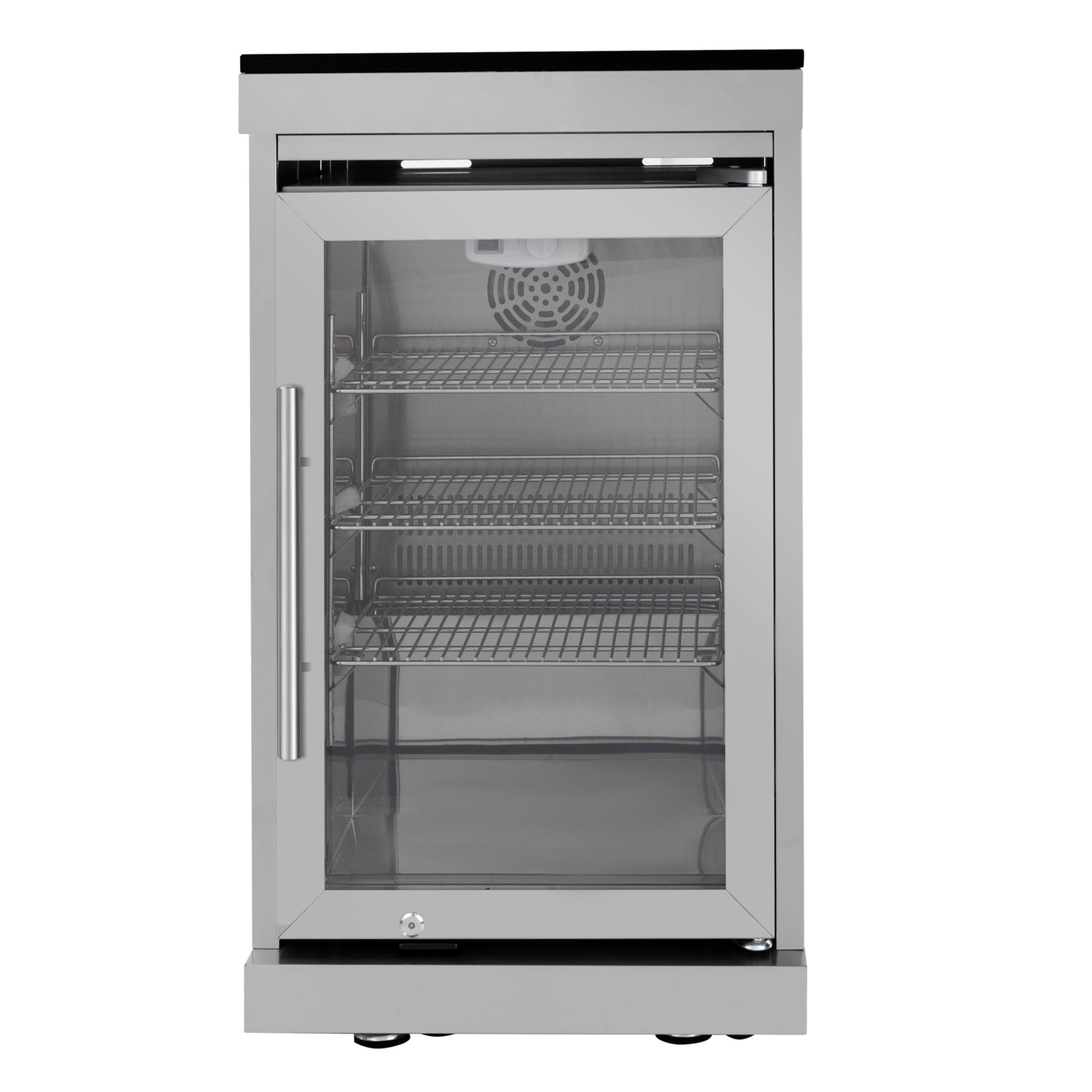 44-Inch 6-Burner 85000 BTU Deluxe Stainless Steel Gas Outdoor Kitchen Bar Barbecue Island Grill + Wine Cooler Compact Refrigerator + Rotisserie + Granite Countertops + Storage Cabinets & Drawers