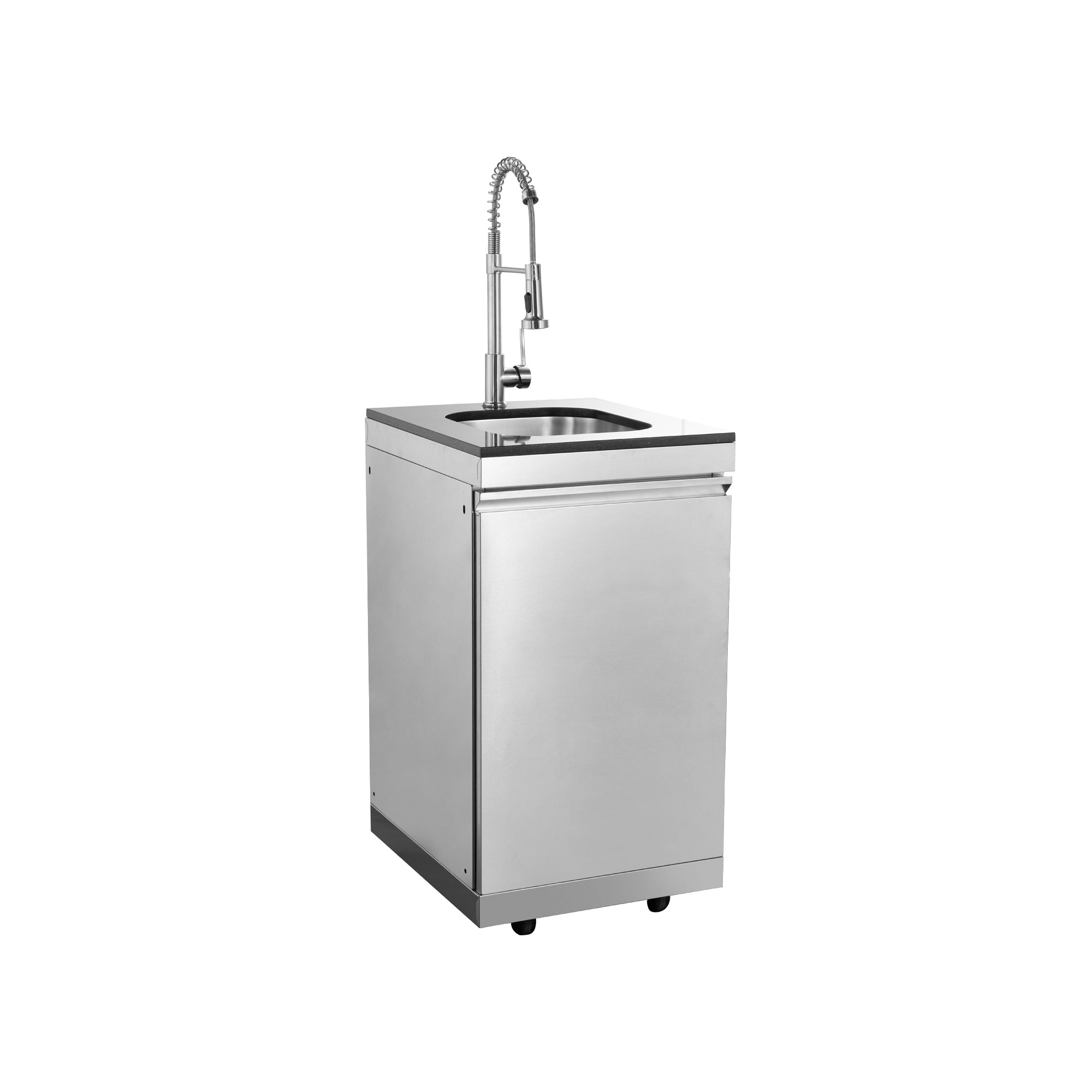 44-Inch 6-Burner 85000 BTU Deluxe Stainless Steel Gas Outdoor Kitchen Bar Barbecue Island Grill + Wine Cooler Compact Refrigerator + Rotisserie + Granite Countertops + Storage Cabinets & Drawers
