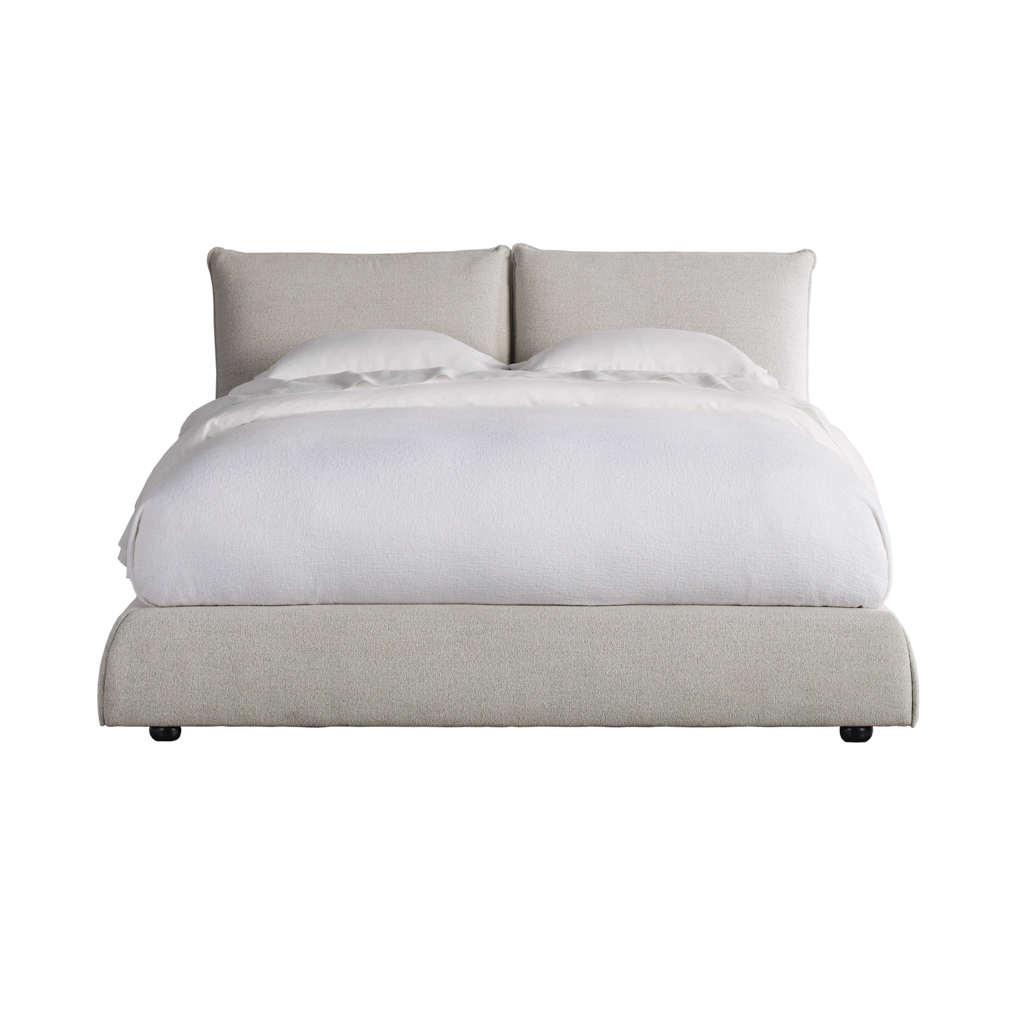 Object A161 Upholstered Bed Frame in Ivory White Boucle