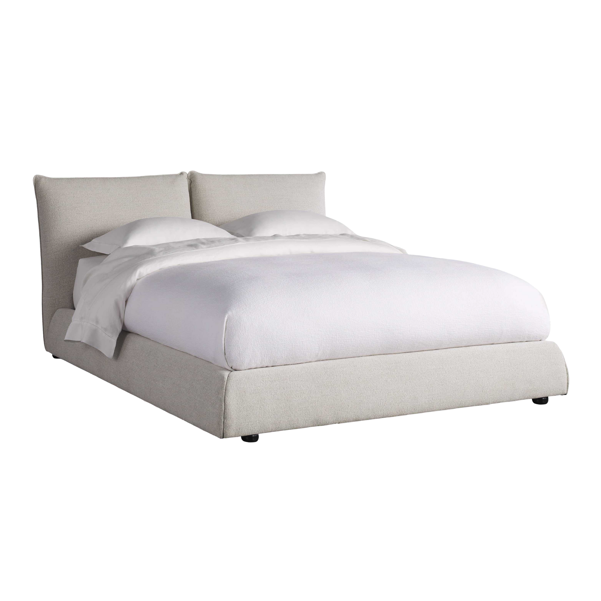 Object A161 Upholstered Bed Frame in Ivory White Boucle