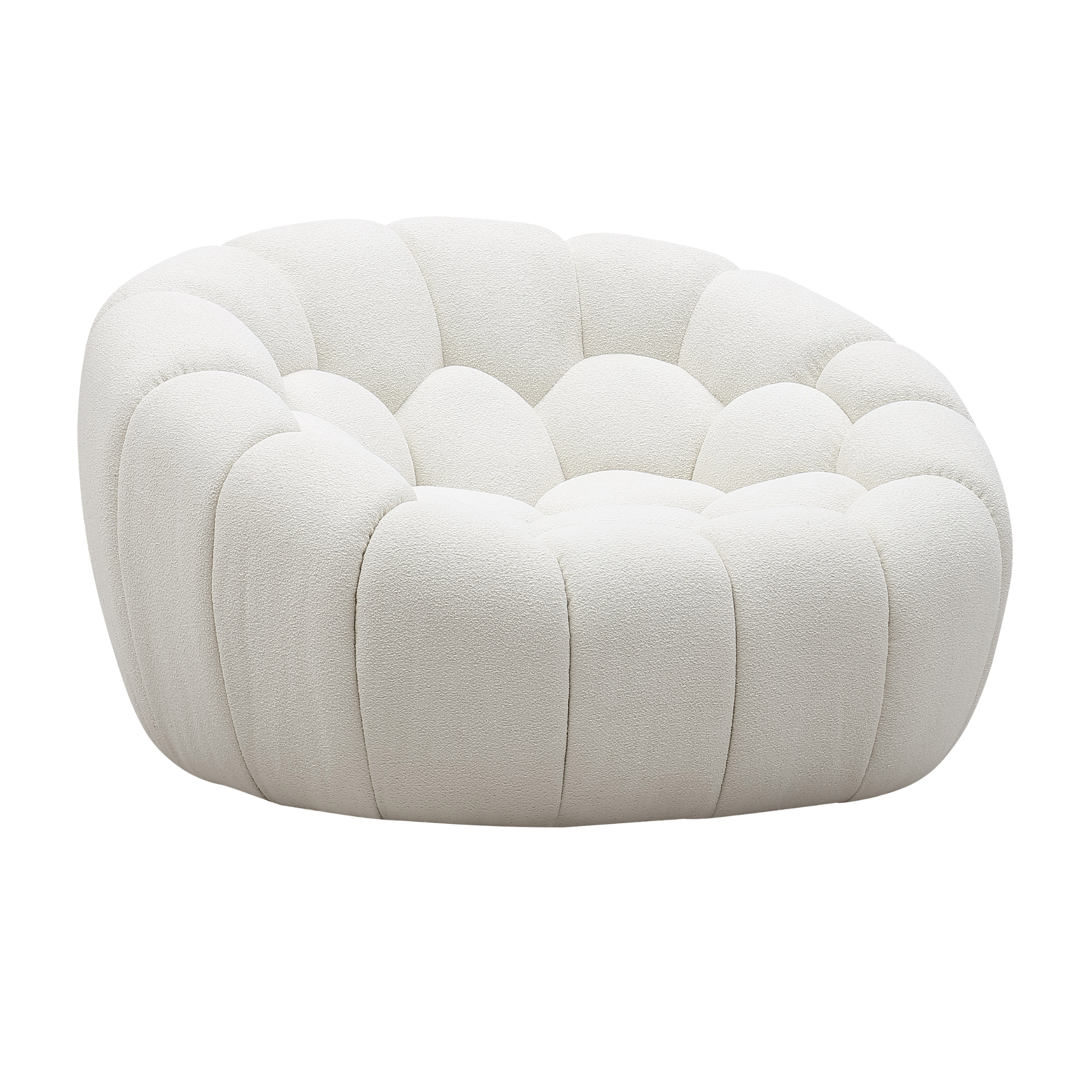 Object 2126C 3 Piece Living Room Set in Ivory White Boucle