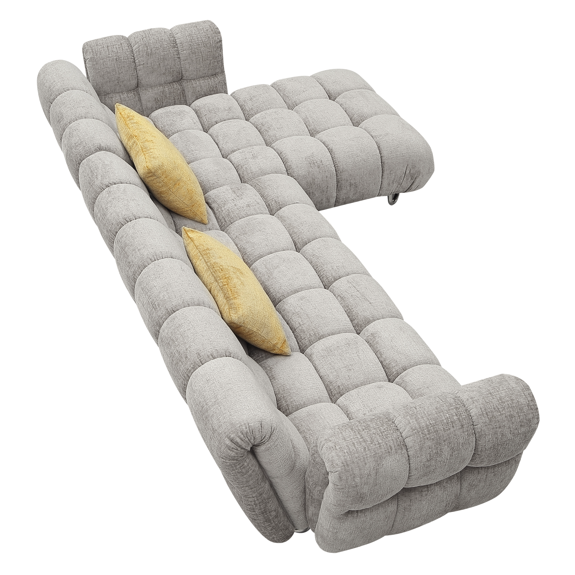 Object 23106 L-Shaped Right-Hand Facing Sofa in Gray Boucle