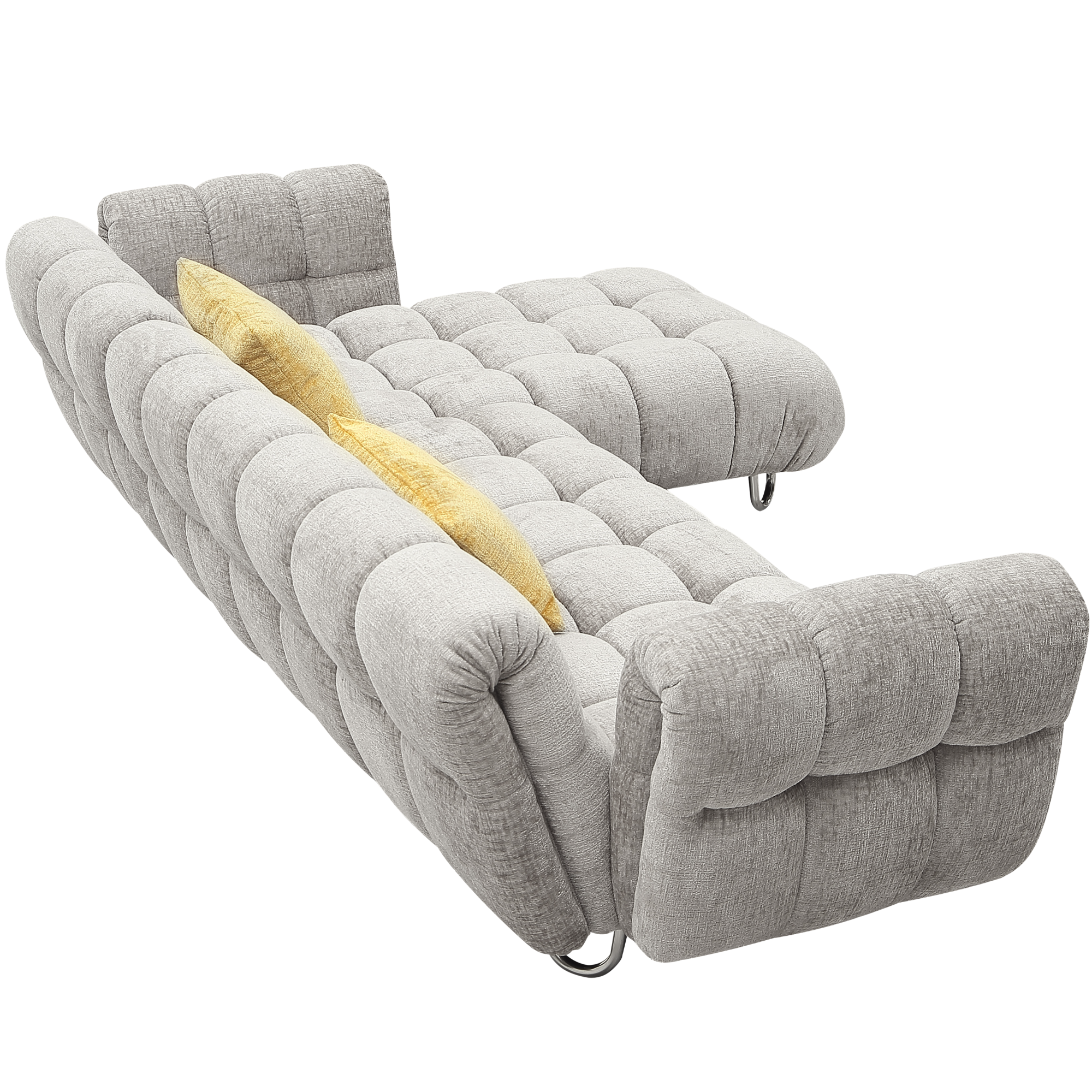 Object 23106 L-Shaped Right-Hand Facing Sofa in Gray Boucle