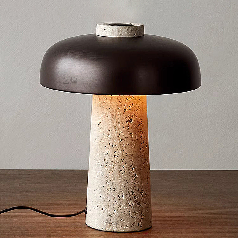 Object 904 Travertine Stone Mushroom Lamp