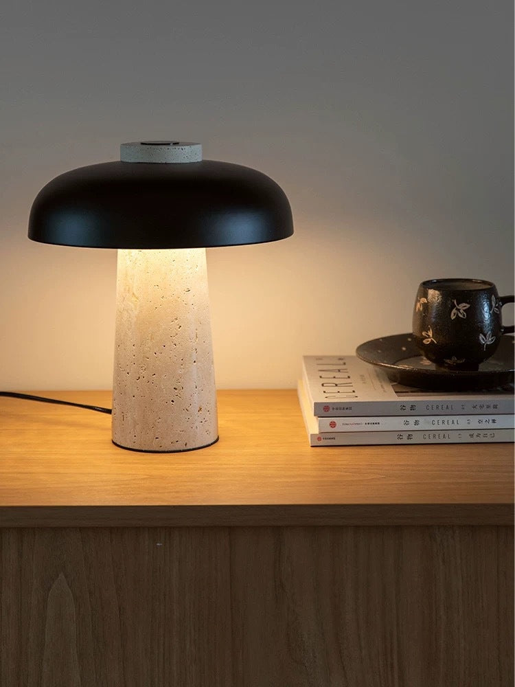 Object 904 Travertine Stone Mushroom Lamp