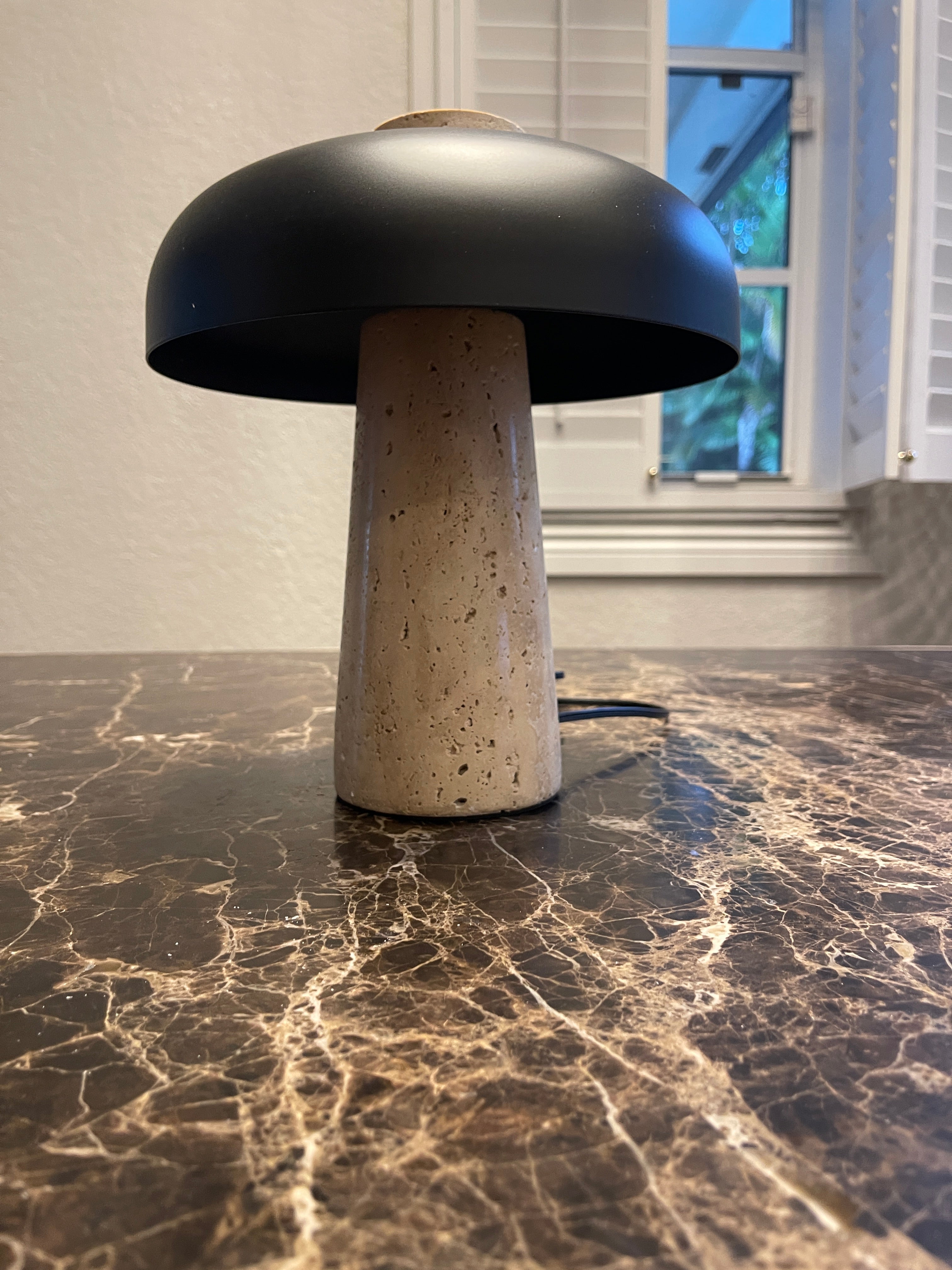 Object 904 Travertine Stone Mushroom Lamp