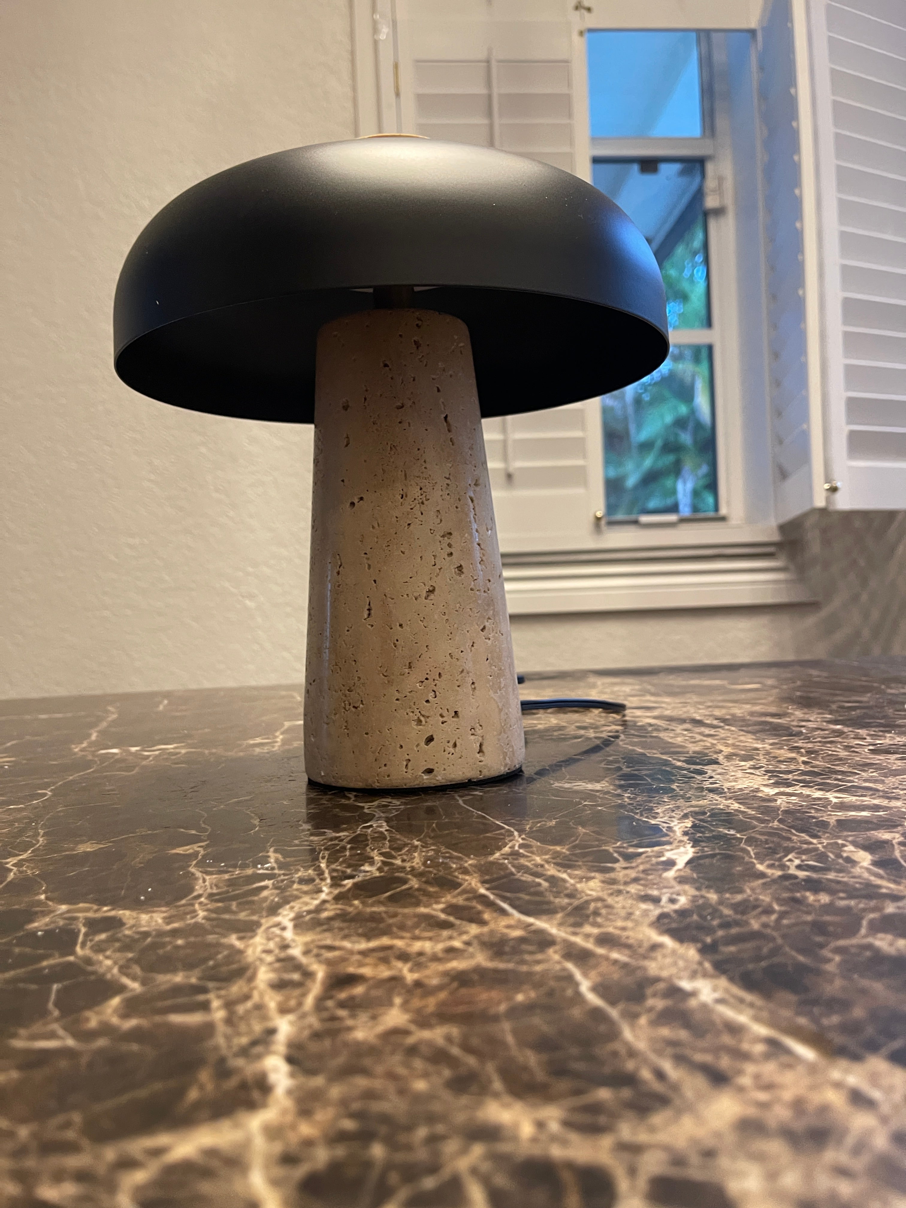 Object 904 Travertine Stone Mushroom Lamp