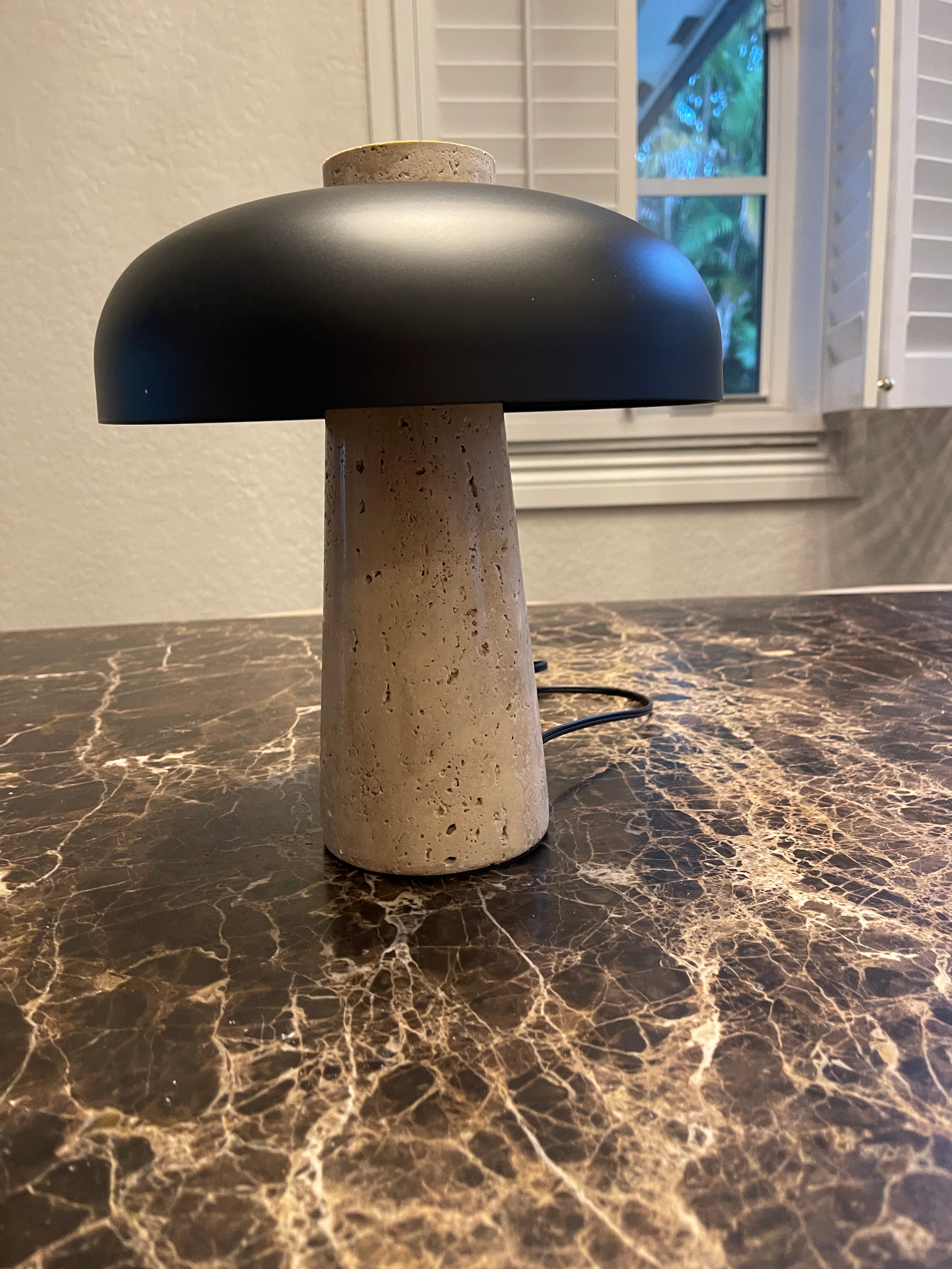 Object 904 Travertine Stone Mushroom Lamp