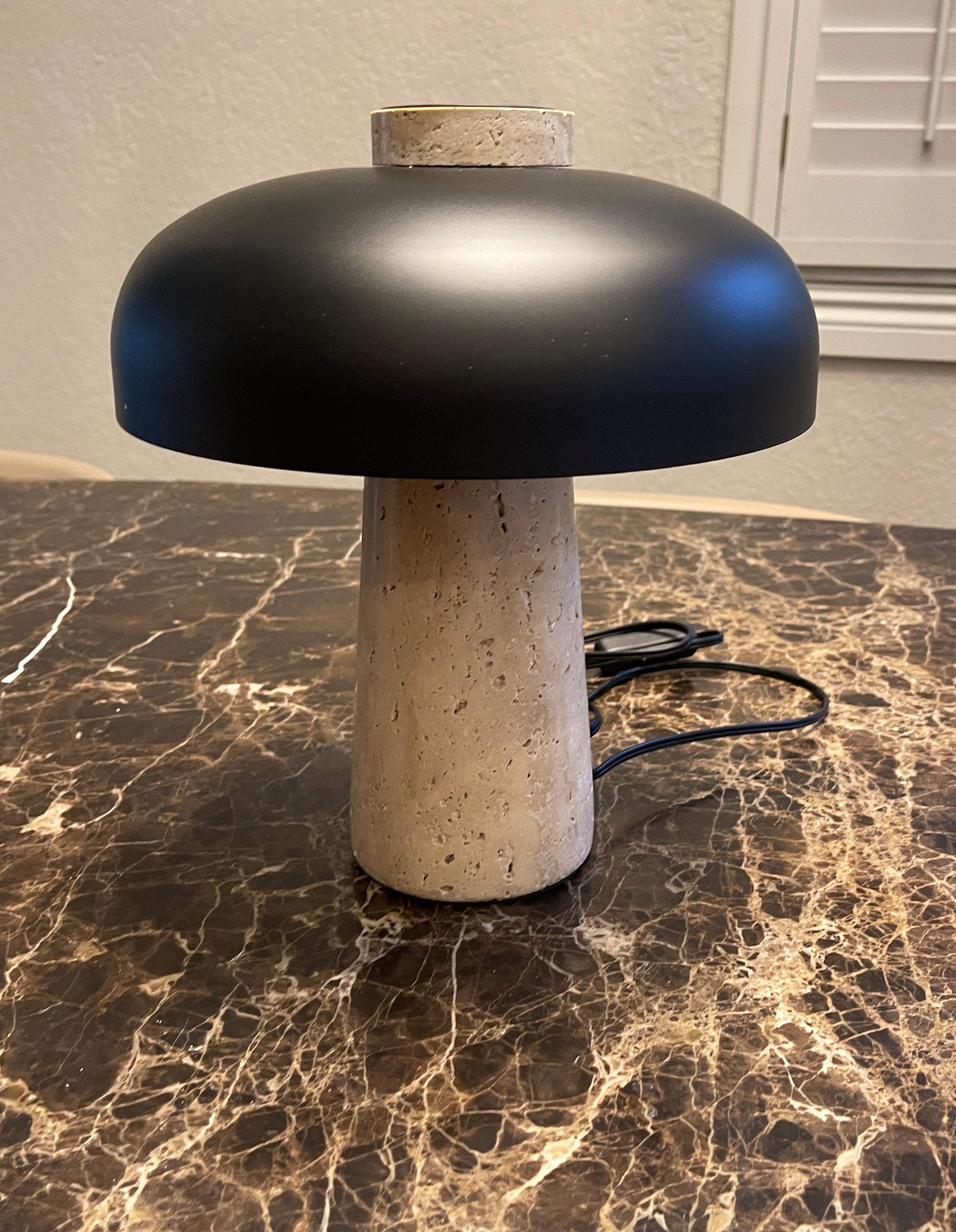 Object 904 Travertine Stone Mushroom Lamp