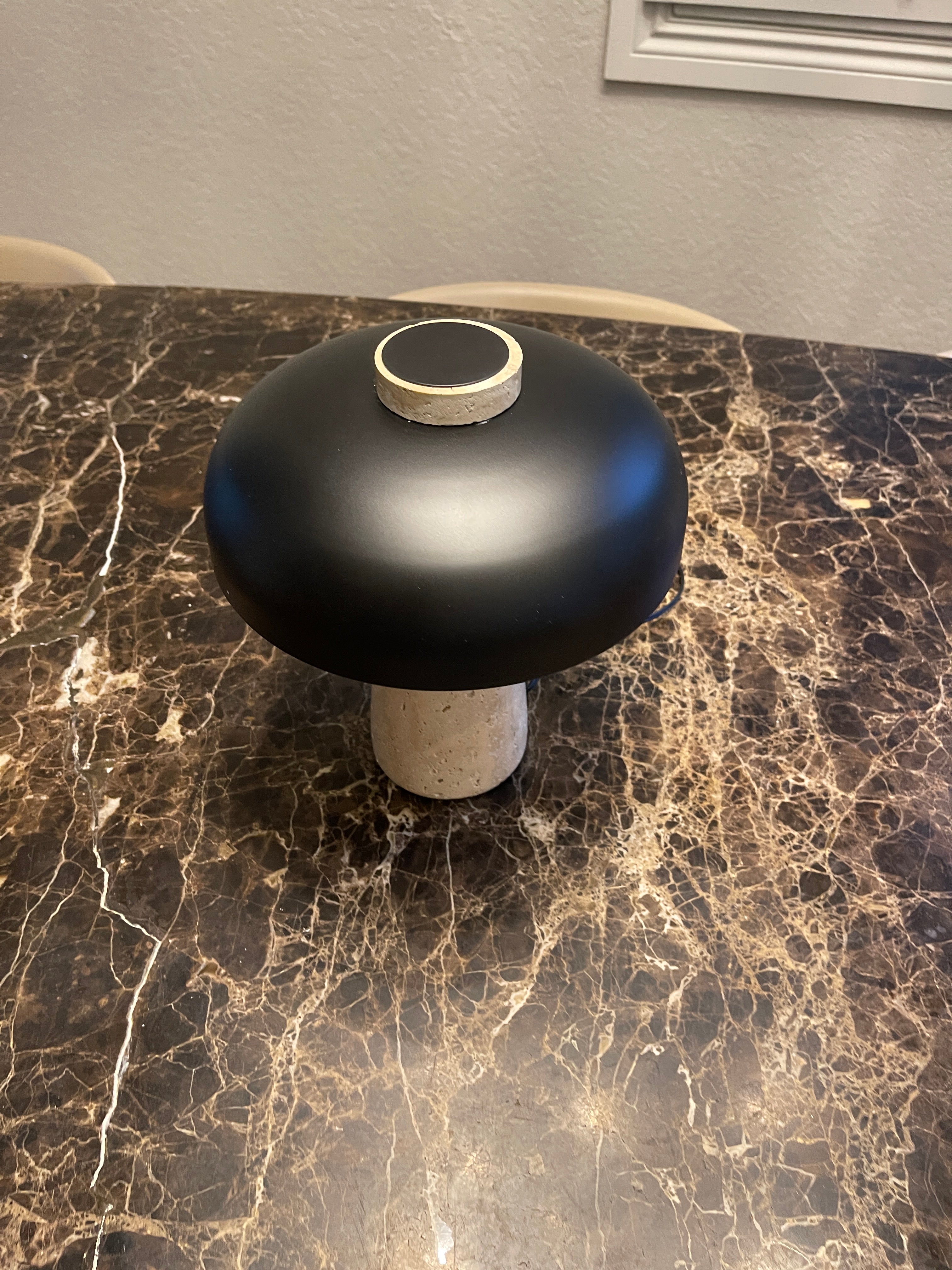 Object 904 Travertine Stone Mushroom Lamp