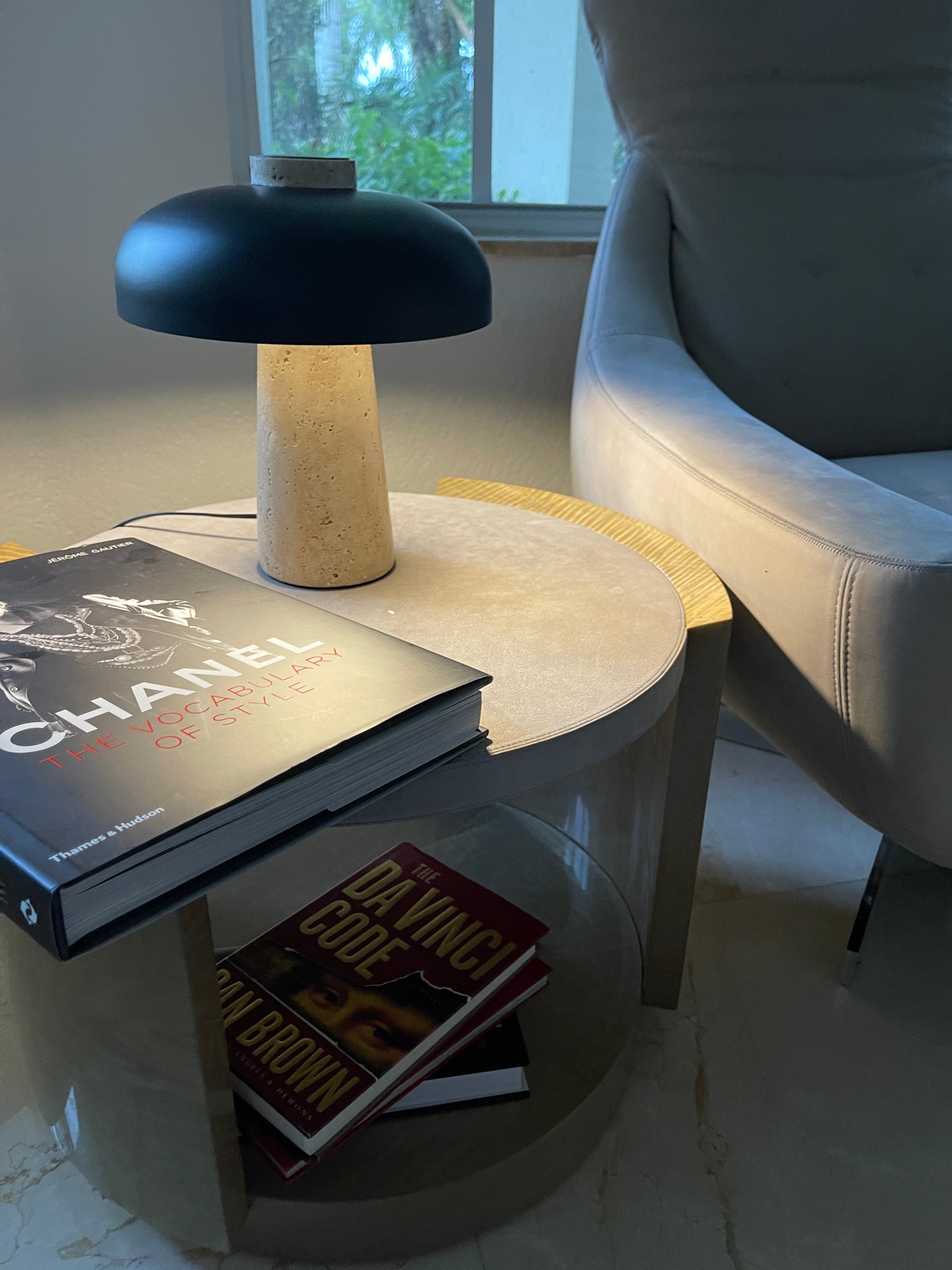 Object 904 Travertine Stone Mushroom Lamp