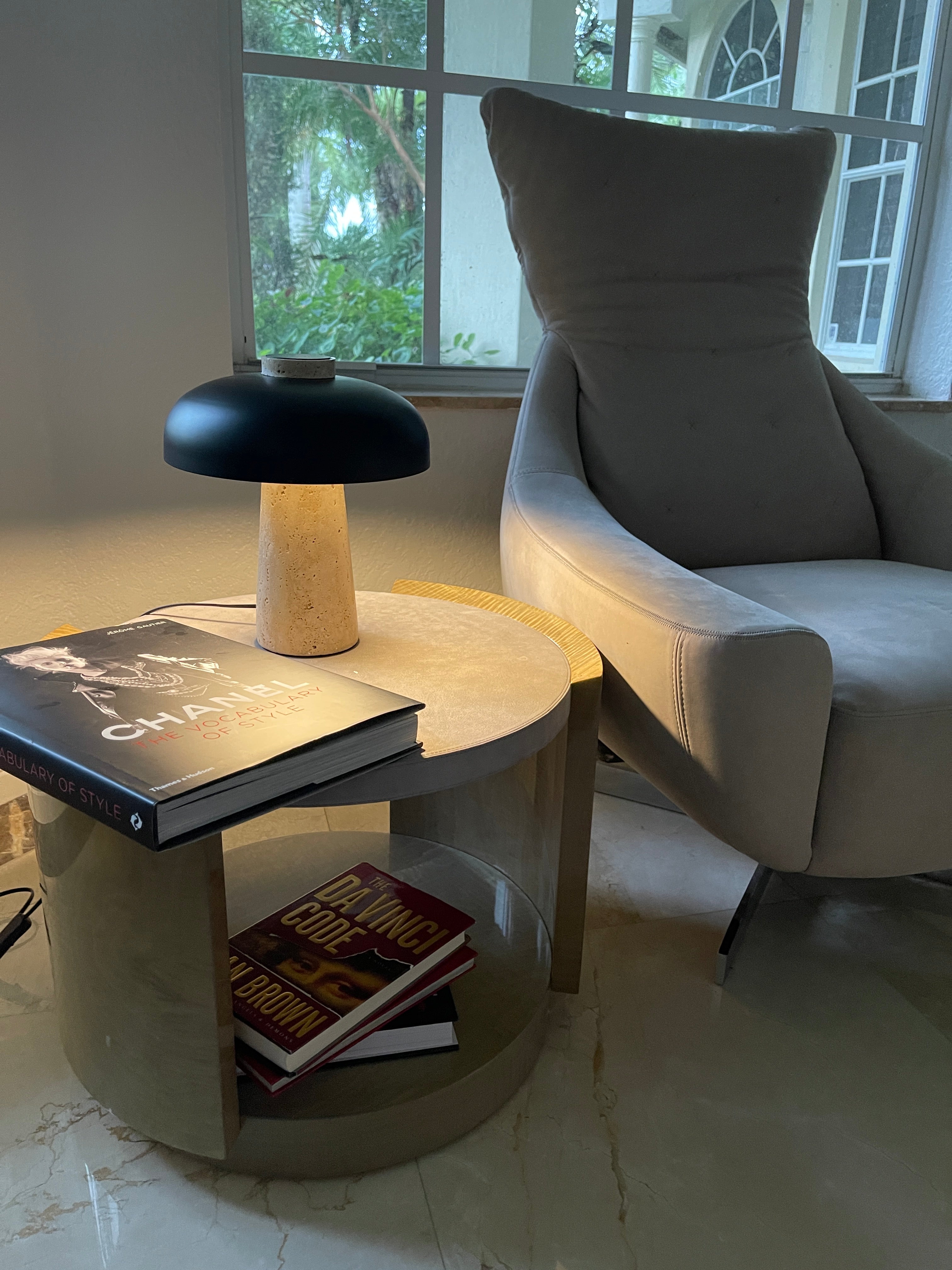 Object 904 Travertine Stone Mushroom Lamp