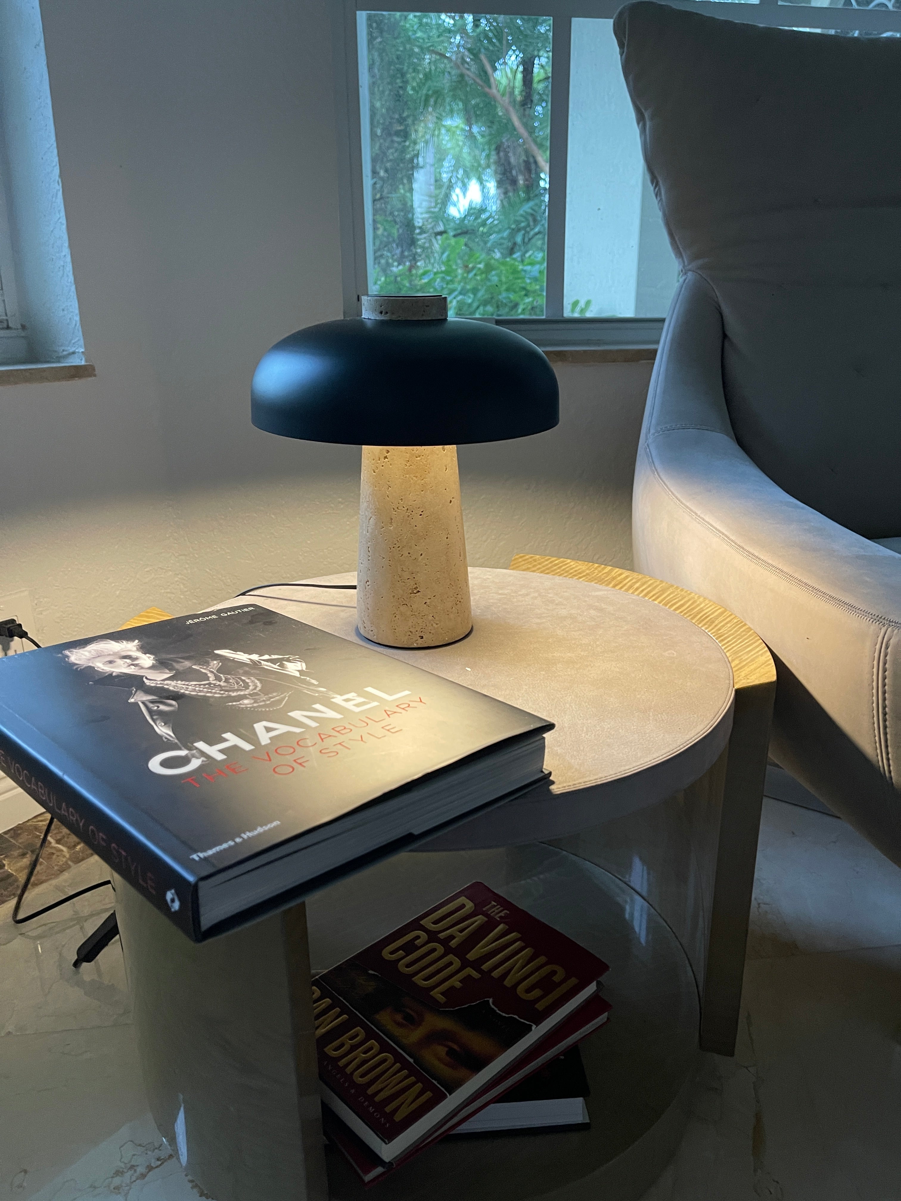 Object 904 Travertine Stone Mushroom Lamp