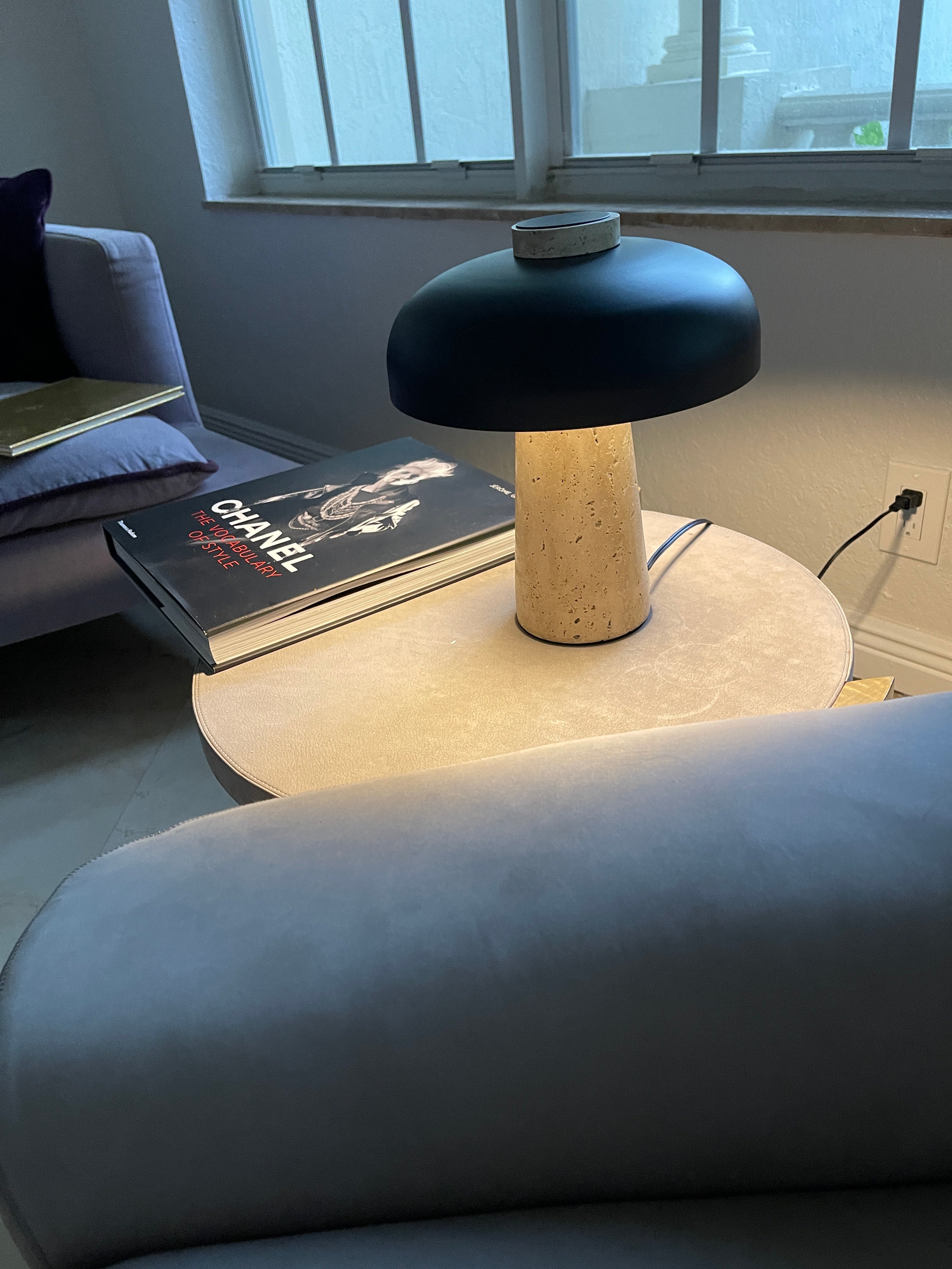 Object 904 Travertine Stone Mushroom Lamp