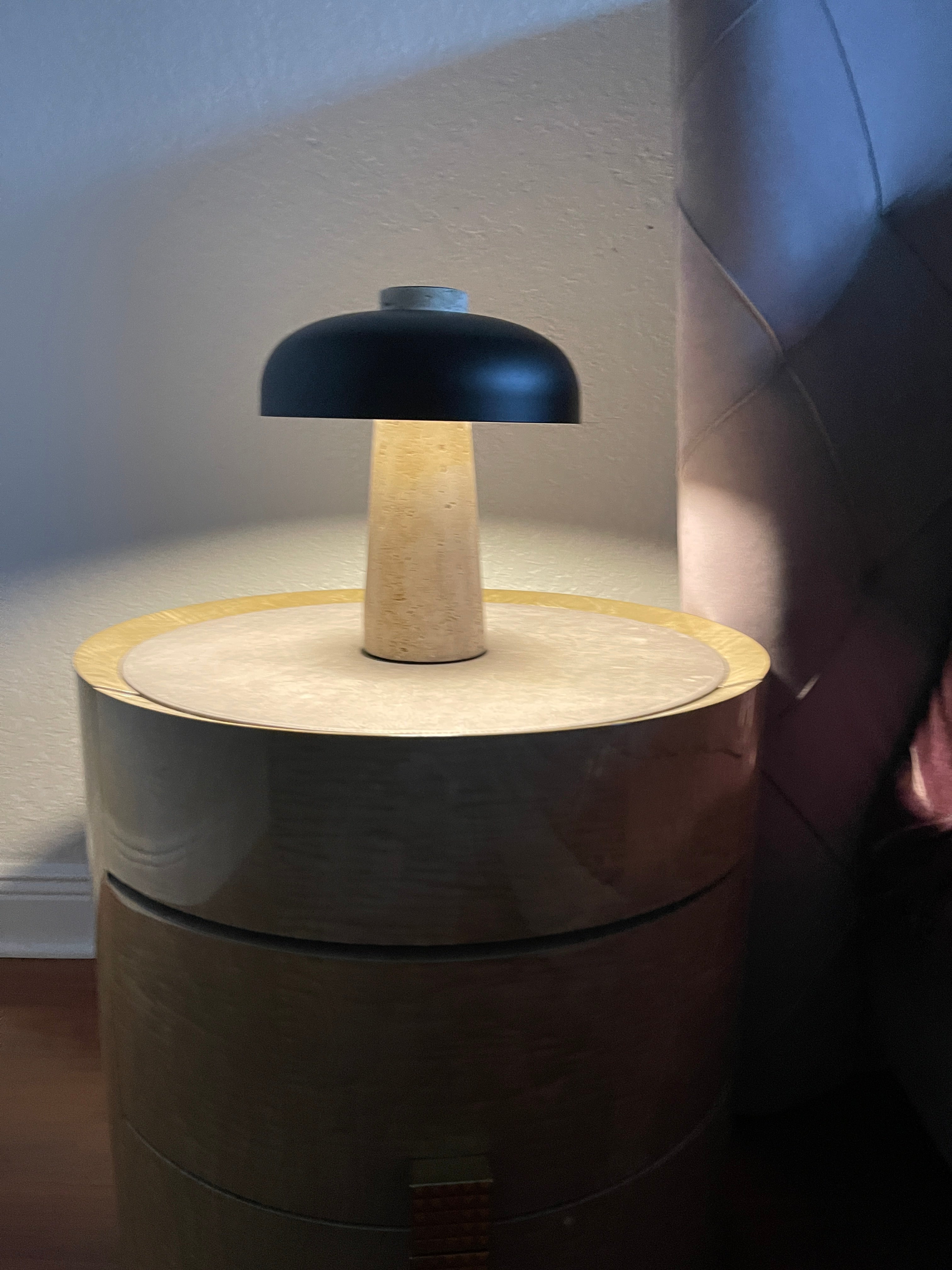 Object 904 Travertine Stone Mushroom Lamp