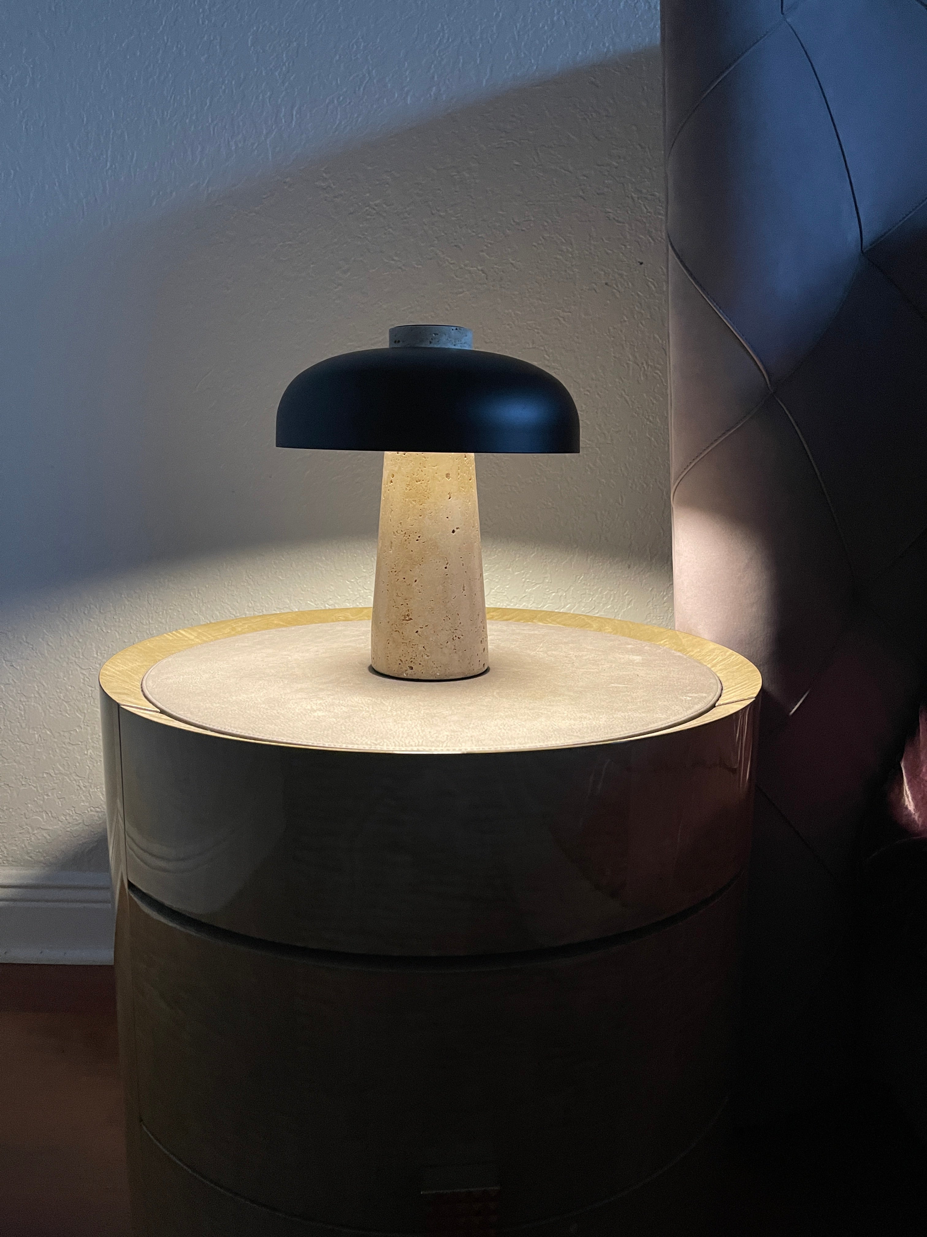 Object 904 Travertine Stone Mushroom Lamp