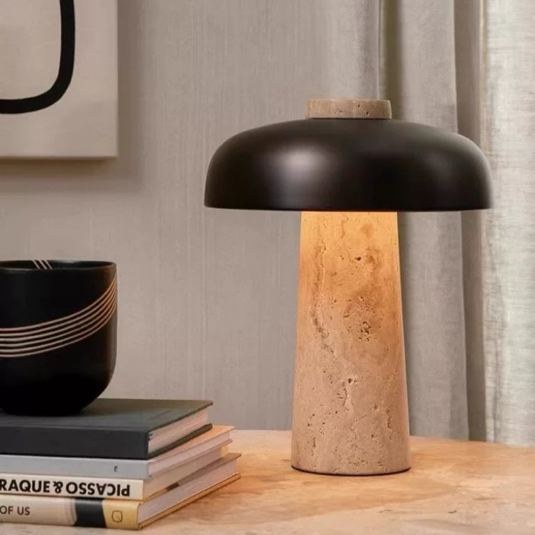 Object 904 Travertine Stone Mushroom Lamp