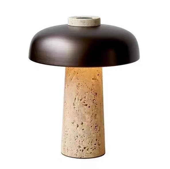 Object 904 Travertine Stone Mushroom Lamp