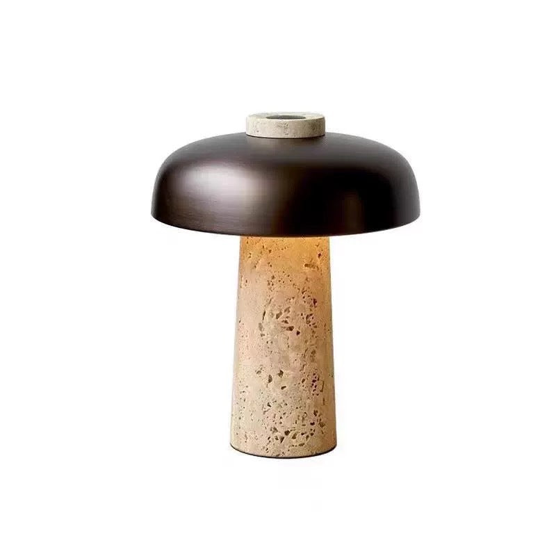 Object 904 Travertine Stone Mushroom Lamp