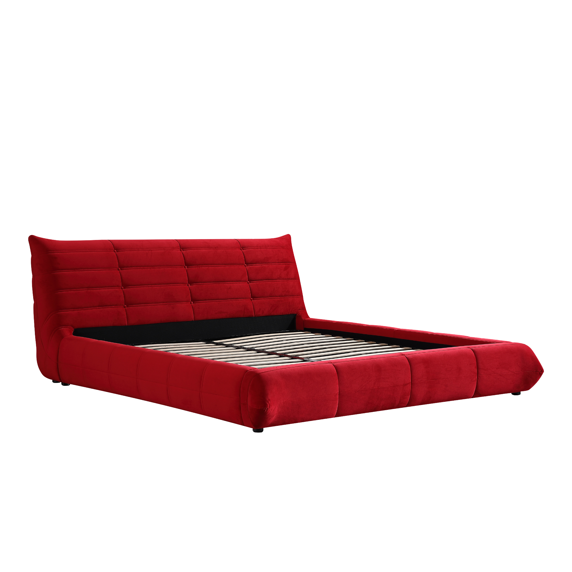 Object A145 Upholstered Bed Frame in Corsa Red Velvet
