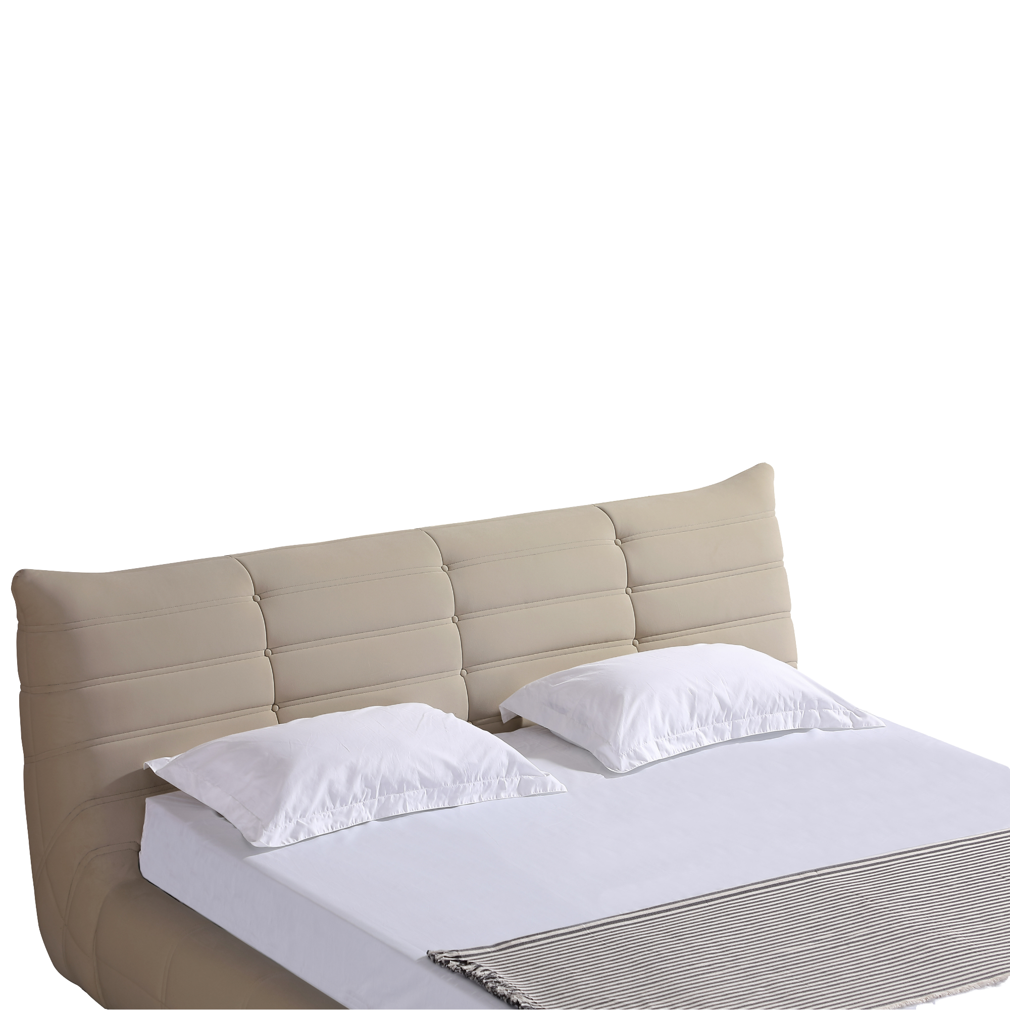 Object A145 Upholstered Bed Frame in Powder Beige Velvet