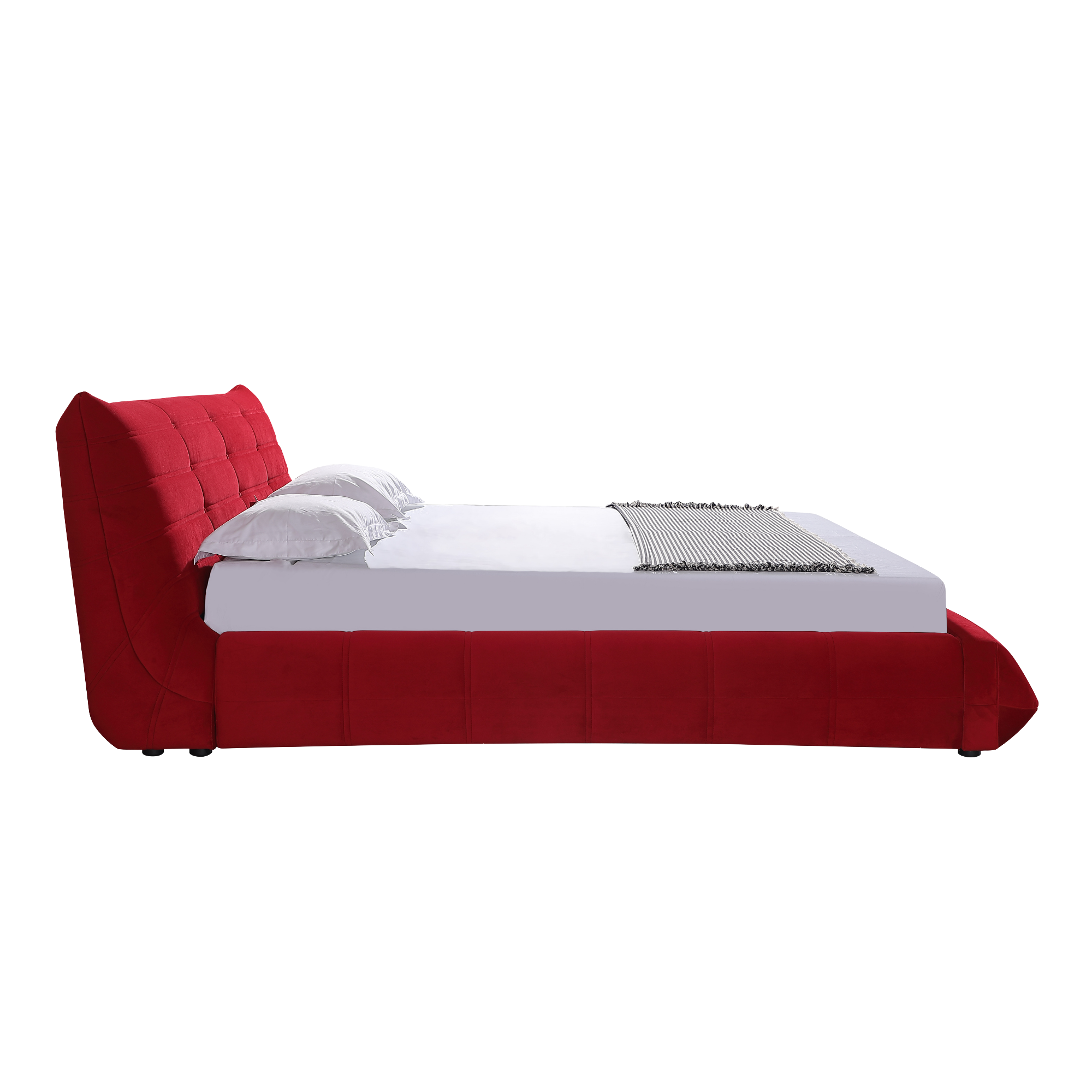 Object A145 Upholstered Bed Frame in Corsa Red Velvet