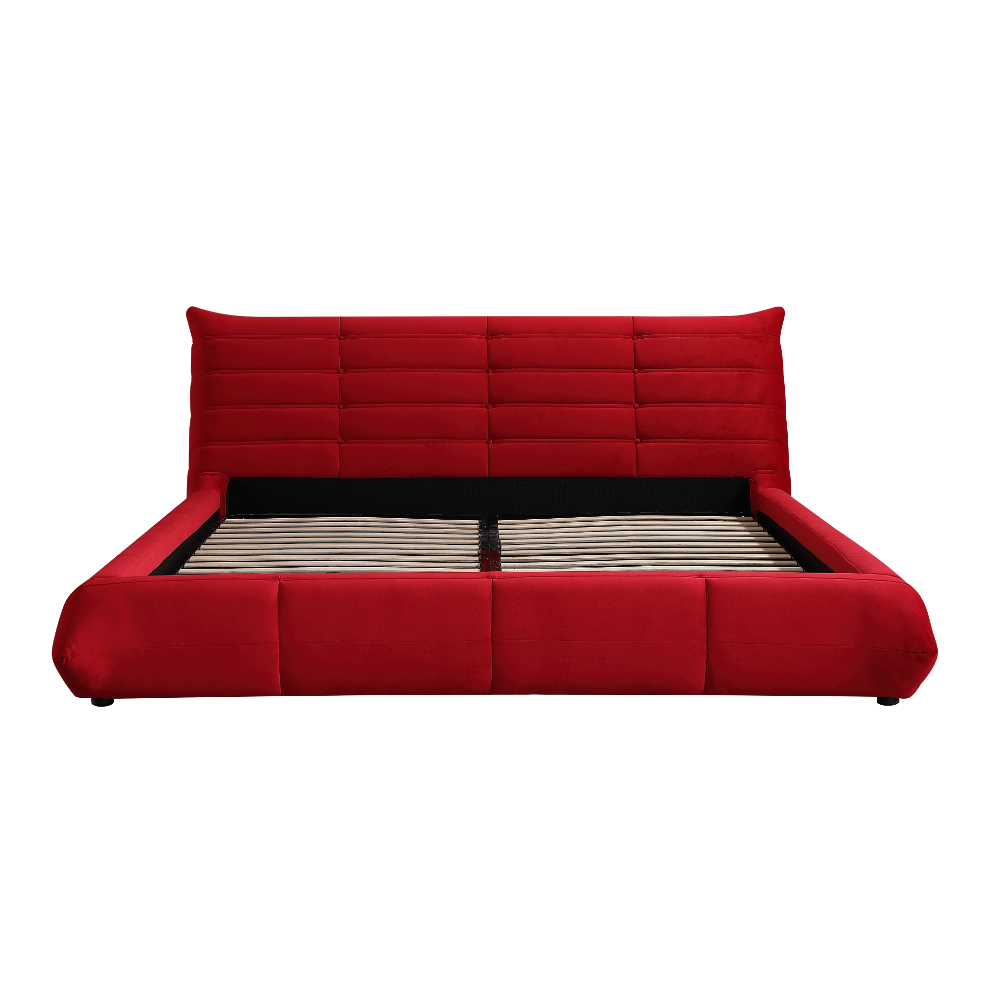 Object A145 Upholstered Bed Frame in Corsa Red Velvet