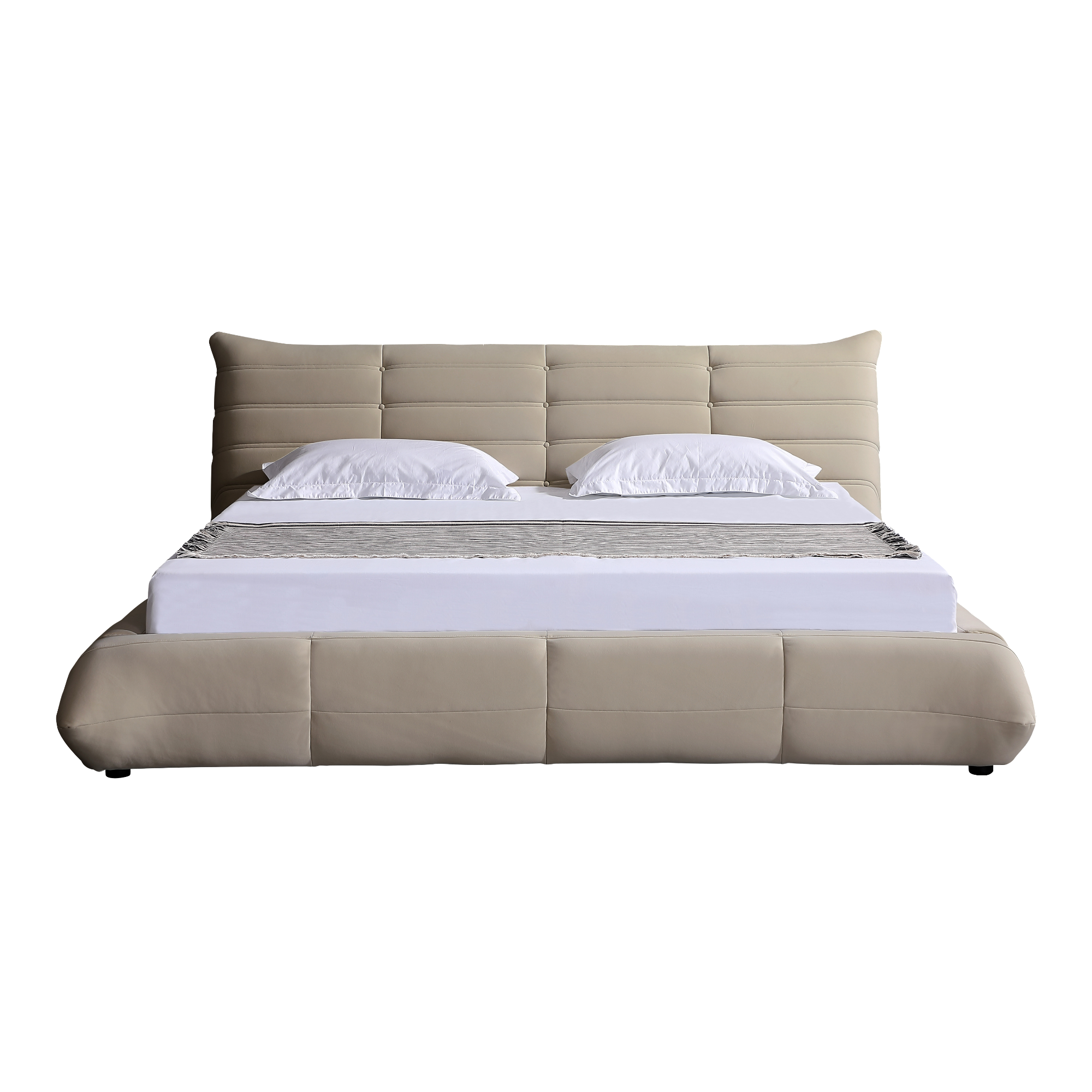 Object A145 Upholstered Bed Frame in Powder Beige Velvet