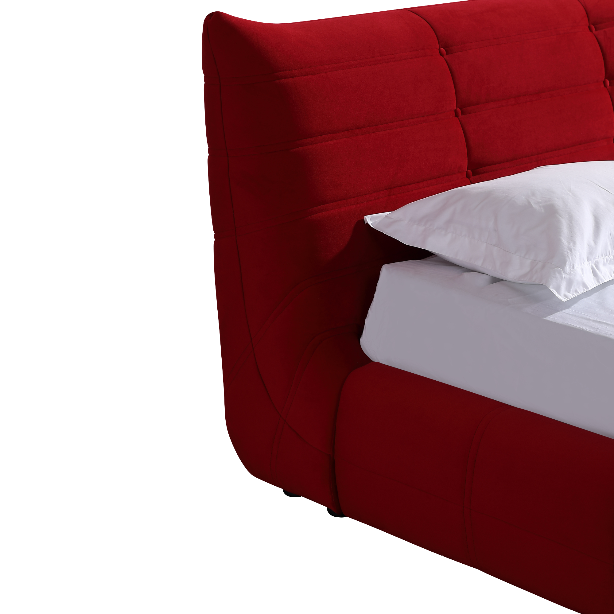 Object A145 Upholstered Bed Frame in Corsa Red Velvet