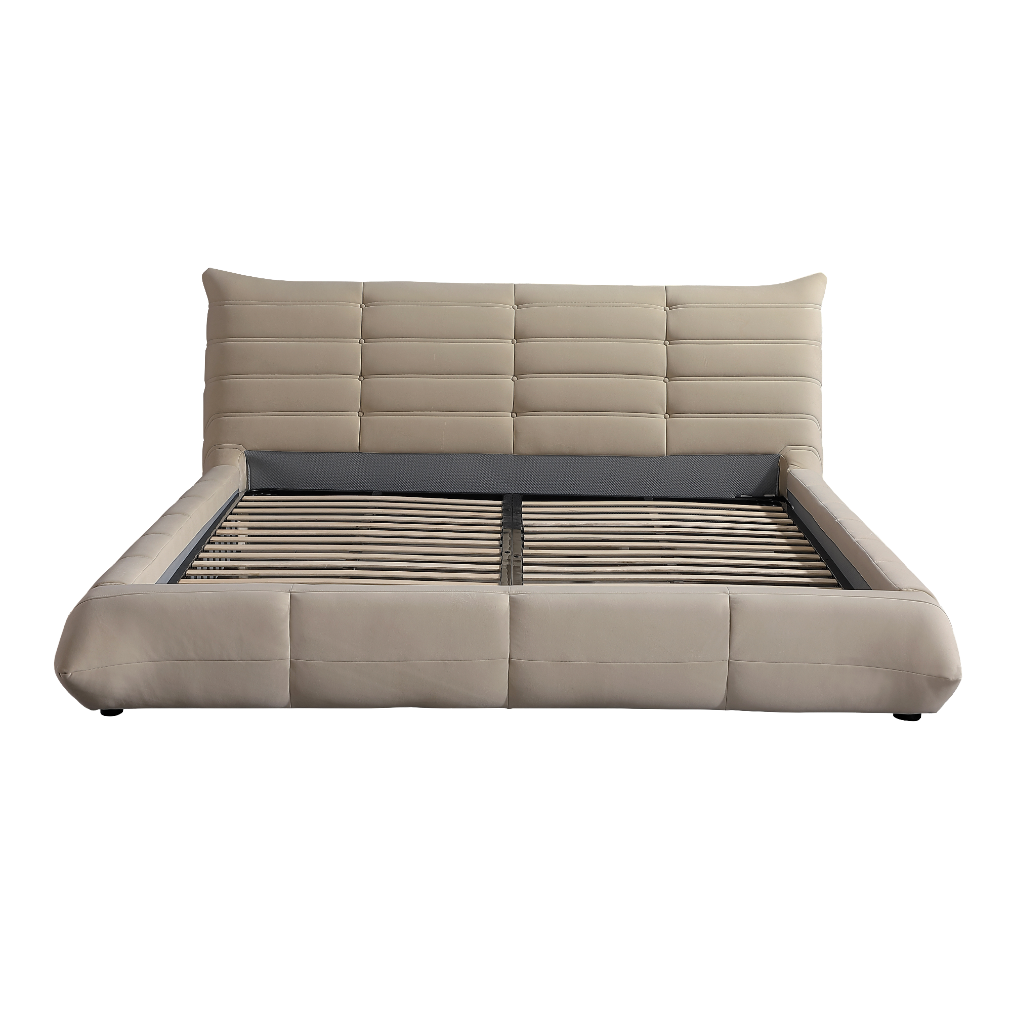 Object A145 Upholstered Bed Frame in Powder Beige Velvet