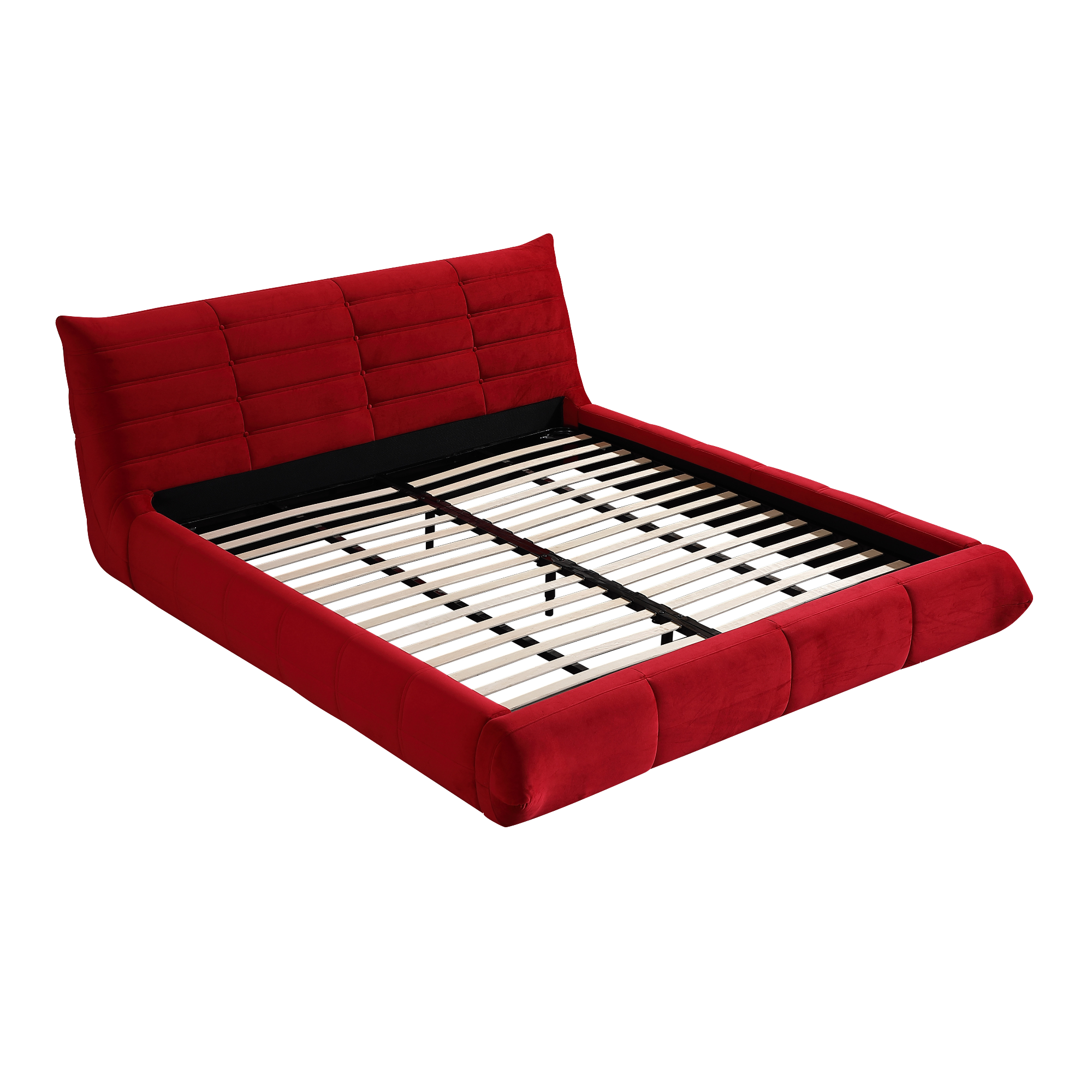 Object A145 Upholstered Bed Frame in Corsa Red Velvet