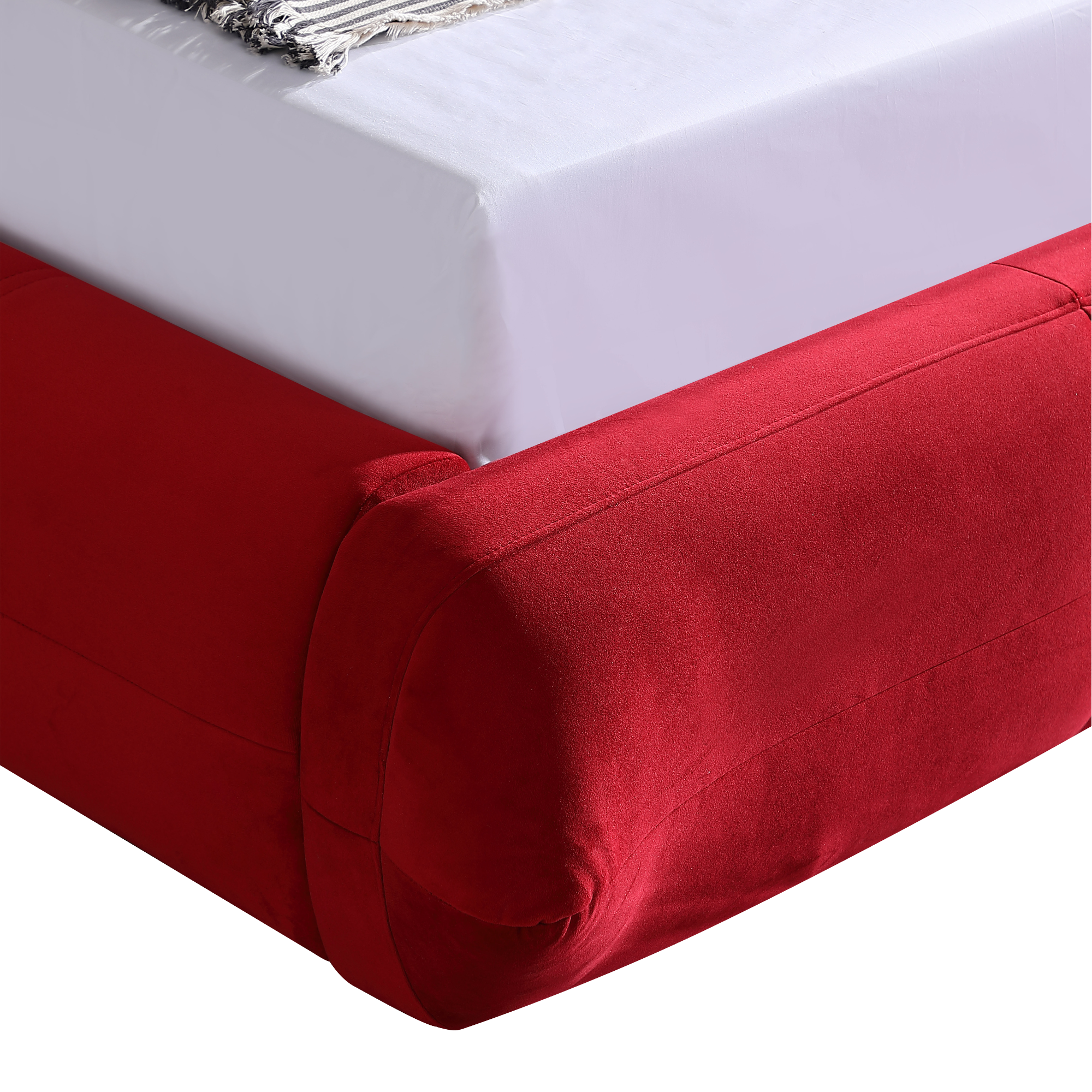 Object A145 Upholstered Bed Frame in Corsa Red Velvet