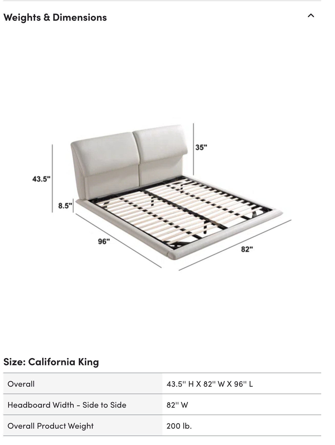 Object A170 Floating LED Bed Frame in Ivory White Top Grain Genuine Leather