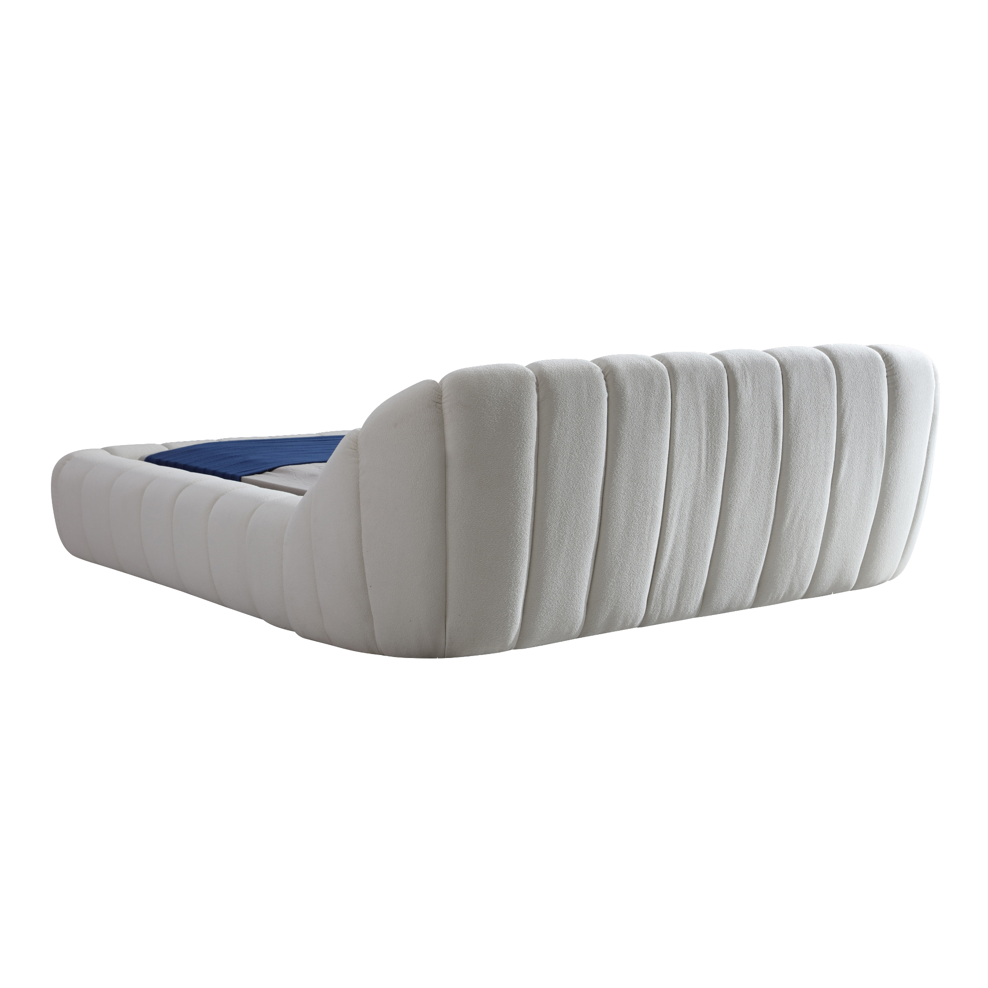 Object A127 Tufted Bed Frame in Ivory White Boucle