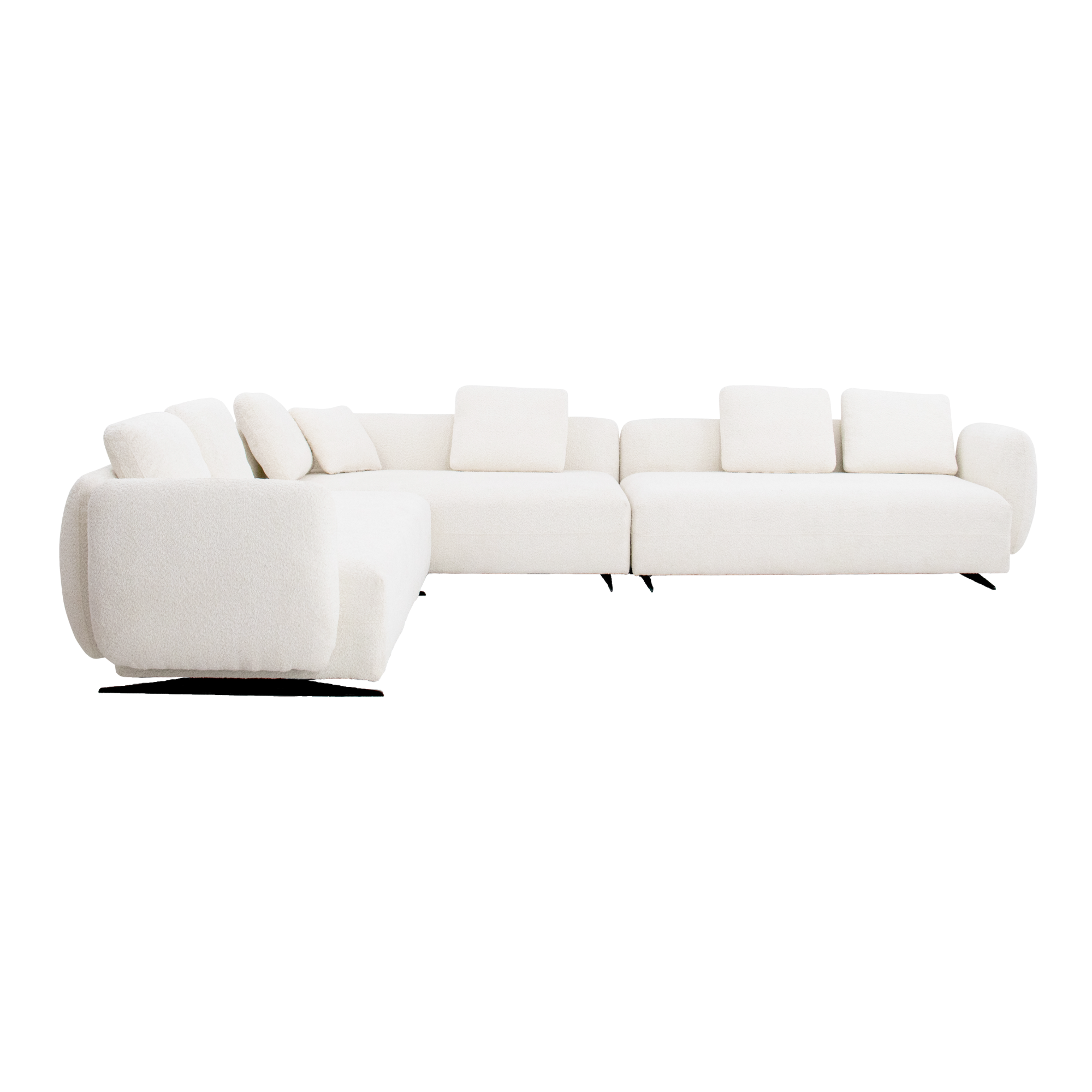 Object 23107 L-Shaped Sofa in Ivory Boucle