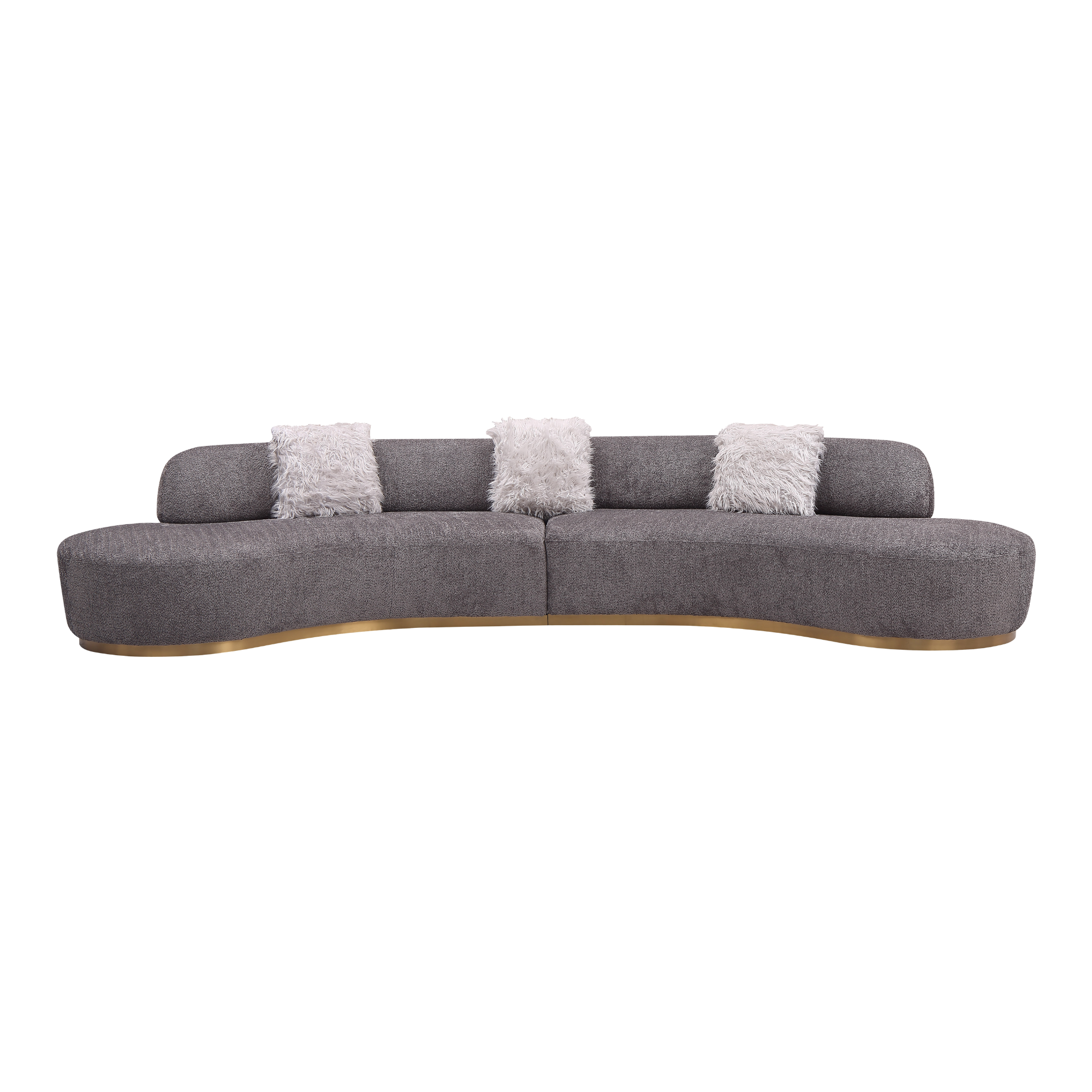 Object 2150 Curved Sofa in Dark Gray Boucle