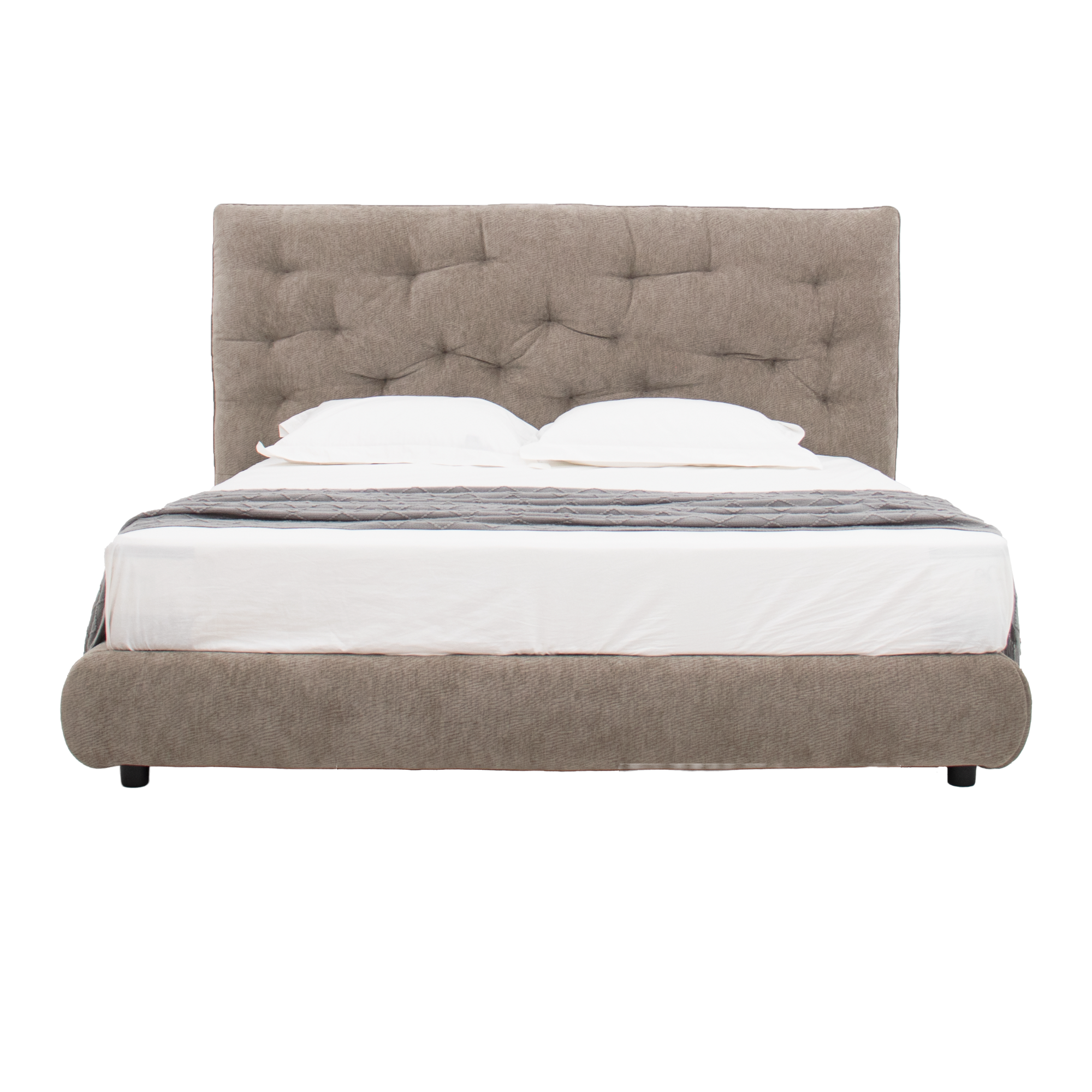 Object A180 Upholstered Bed Frame in Beige Chenille