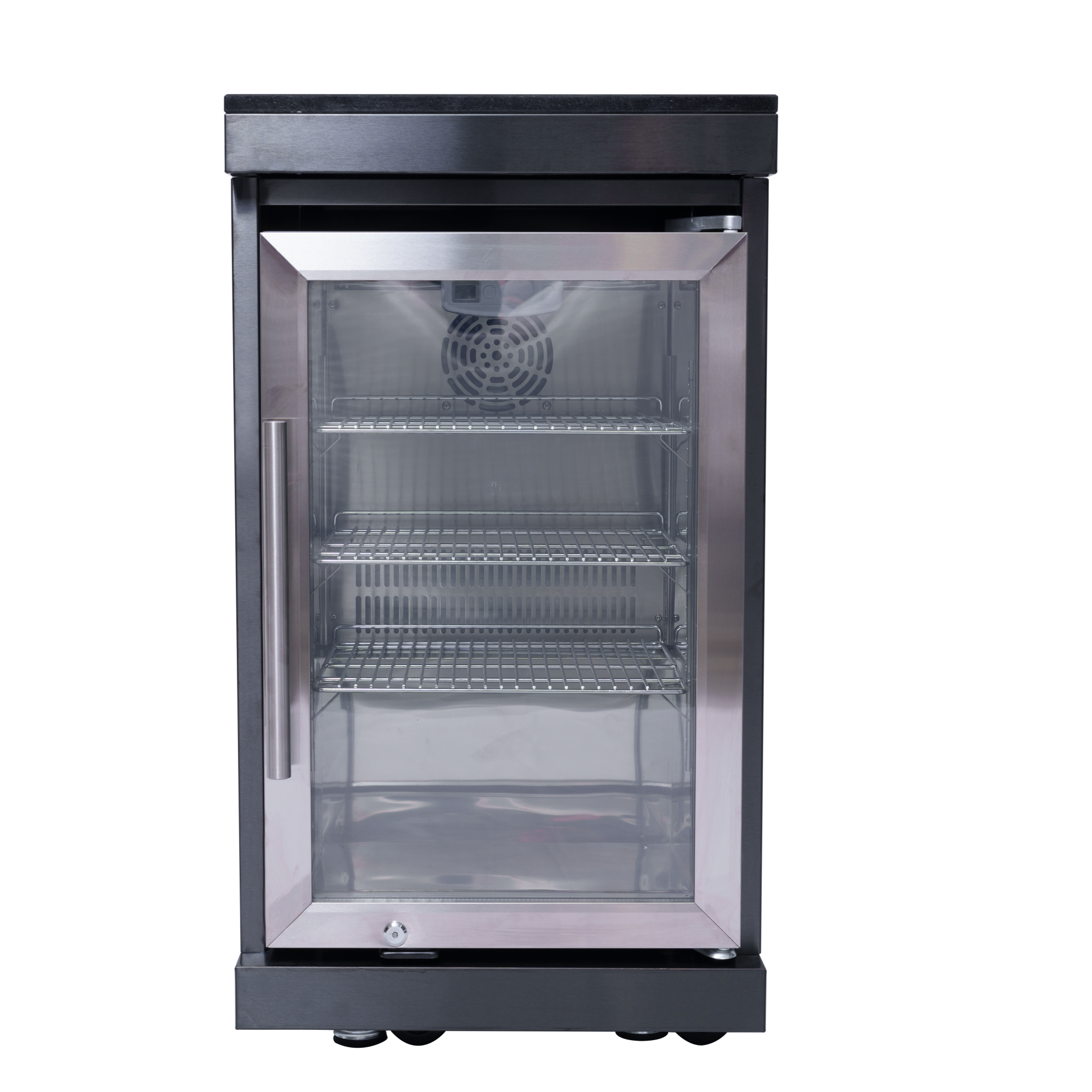 43-Inch 6-Burner 85000 BTU Deluxe Stainless Steel Gas Outdoor Kitchen Bar Barbecue Island Grill + Wine Cooler Compact Refrigerator + Rotisserie kit + Granite Countertops + Stainless steel Sink