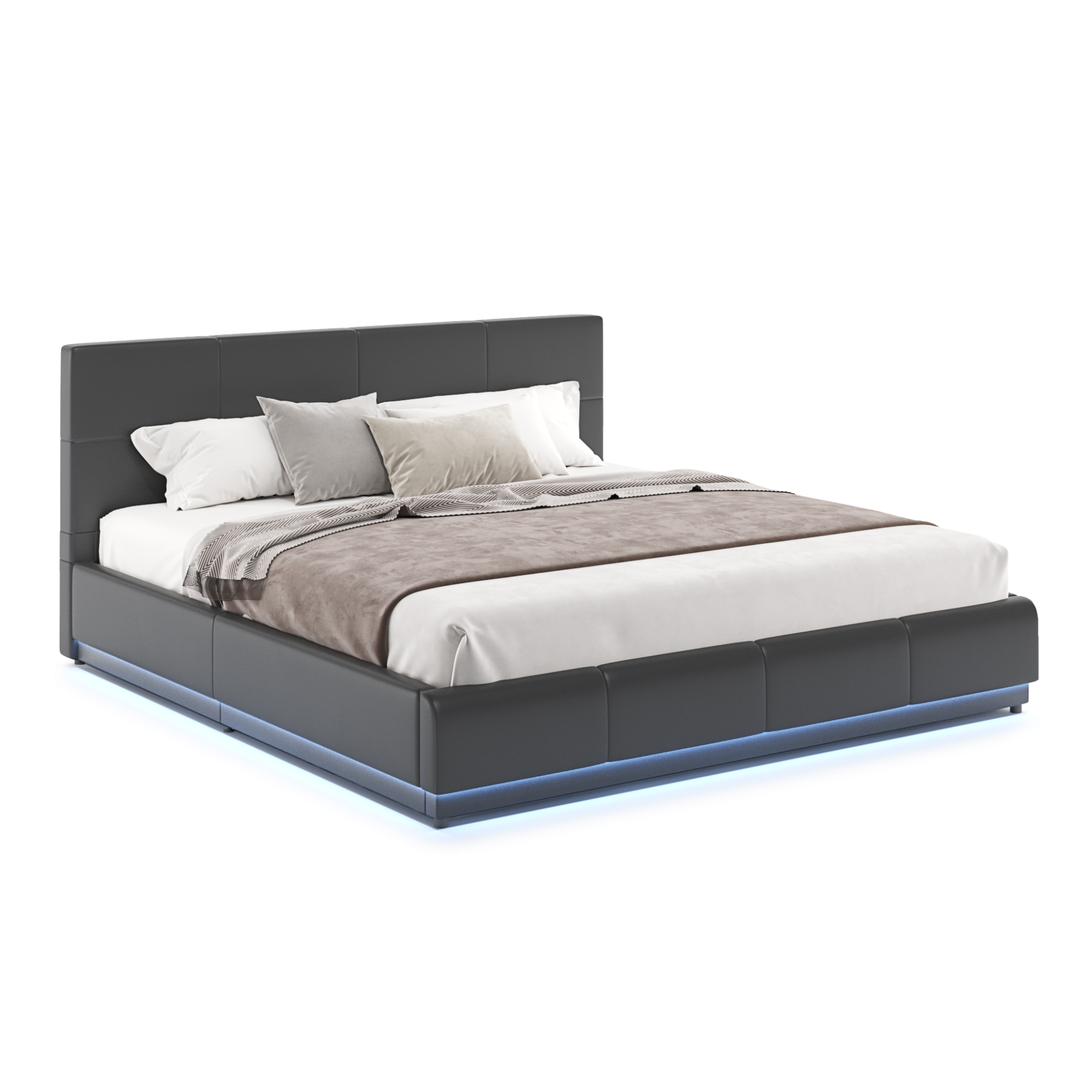 Object 501 Storage LED Bed Frame in Black Vegan Leather