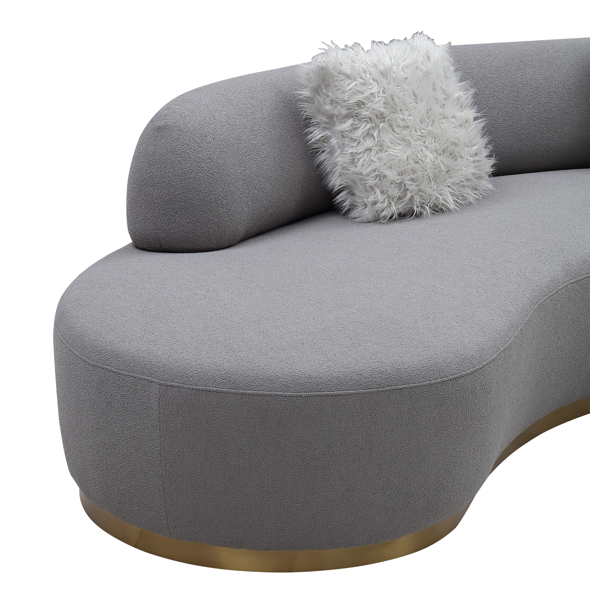 Object 2150 Curved Sofa in Gray Boucle