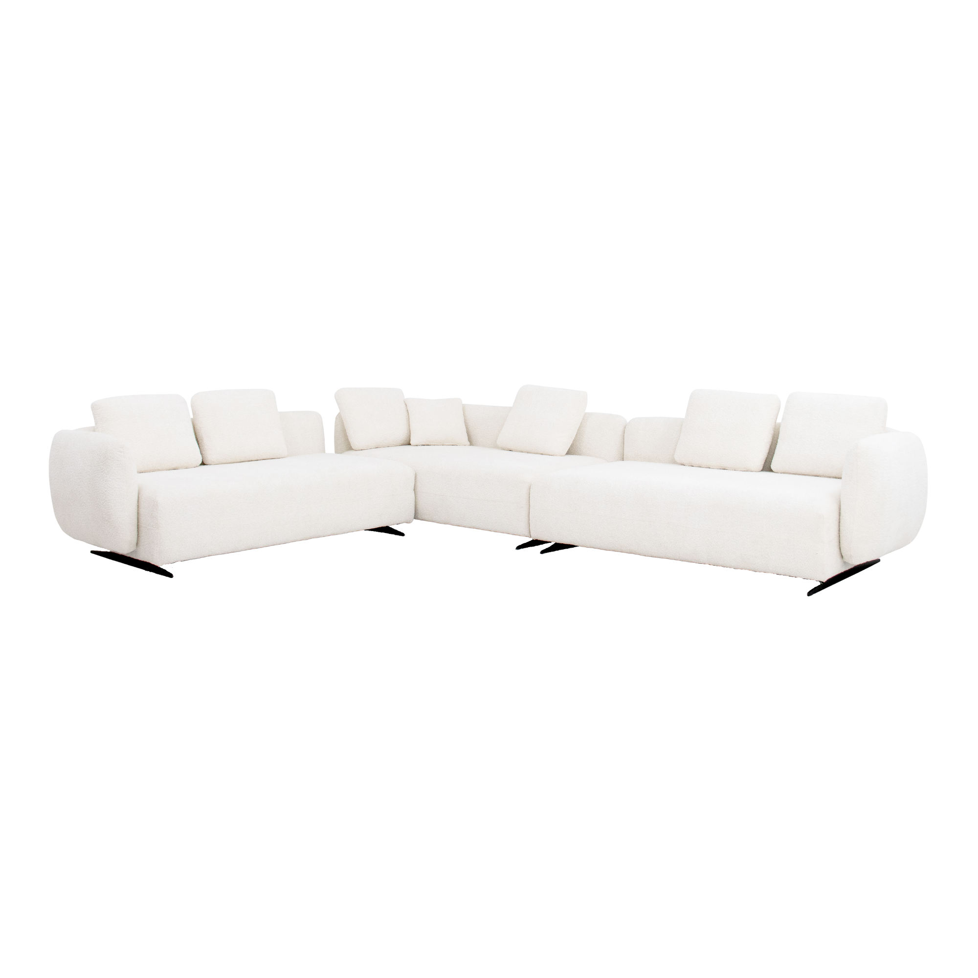 Object 23107 L-Shaped Sofa in Ivory Boucle