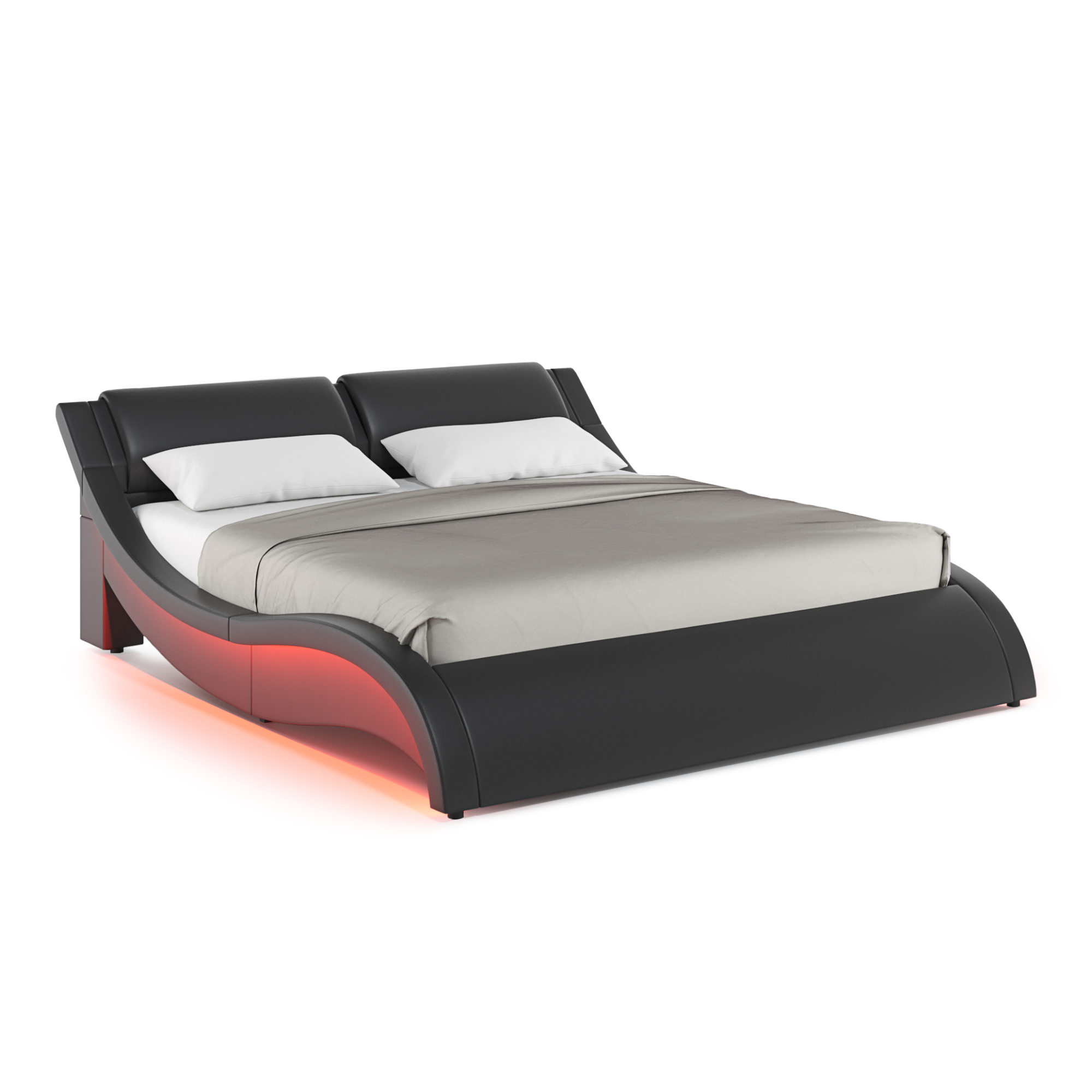 Object 801 LED Bed Frame in Black Vegan Leather