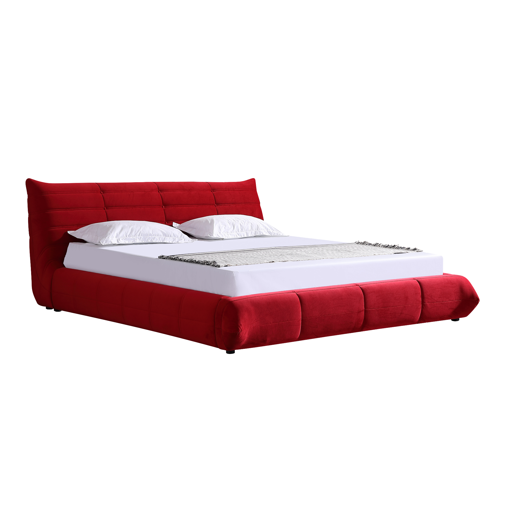 Object A145 Upholstered Bed Frame in Corsa Red Velvet