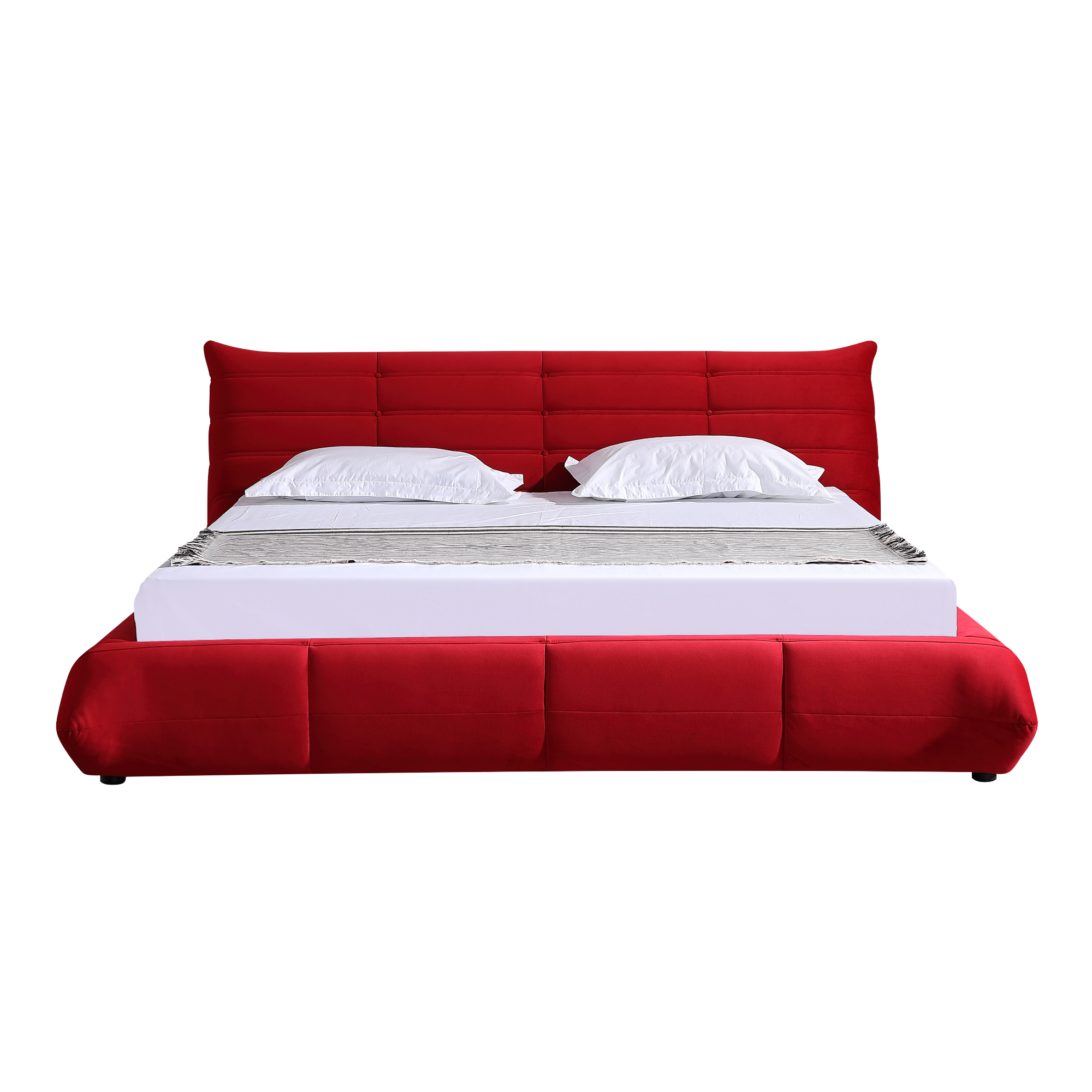 Object A145 Upholstered Bed Frame in Corsa Red Velvet