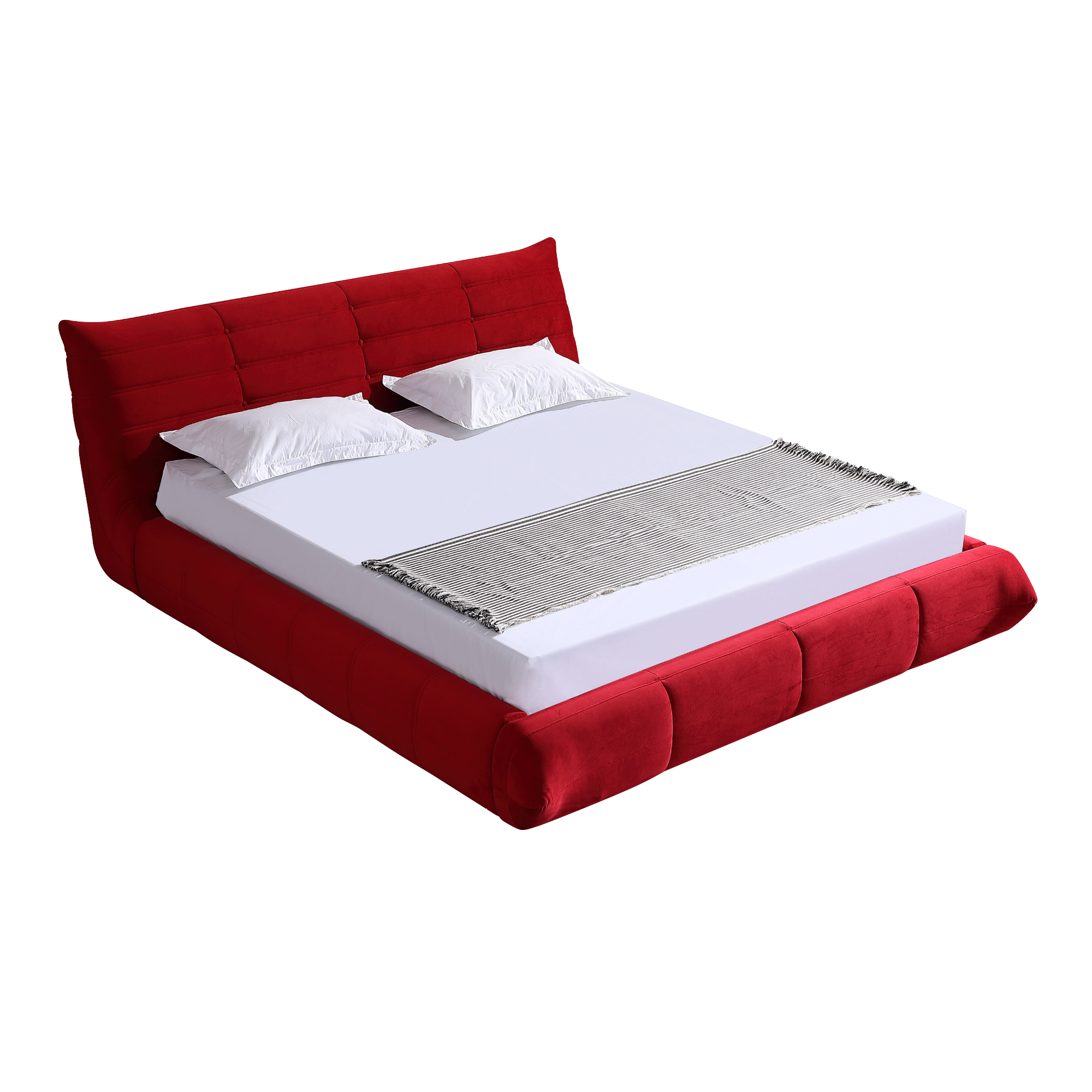 Object A145 Upholstered Bed Frame in Corsa Red Velvet